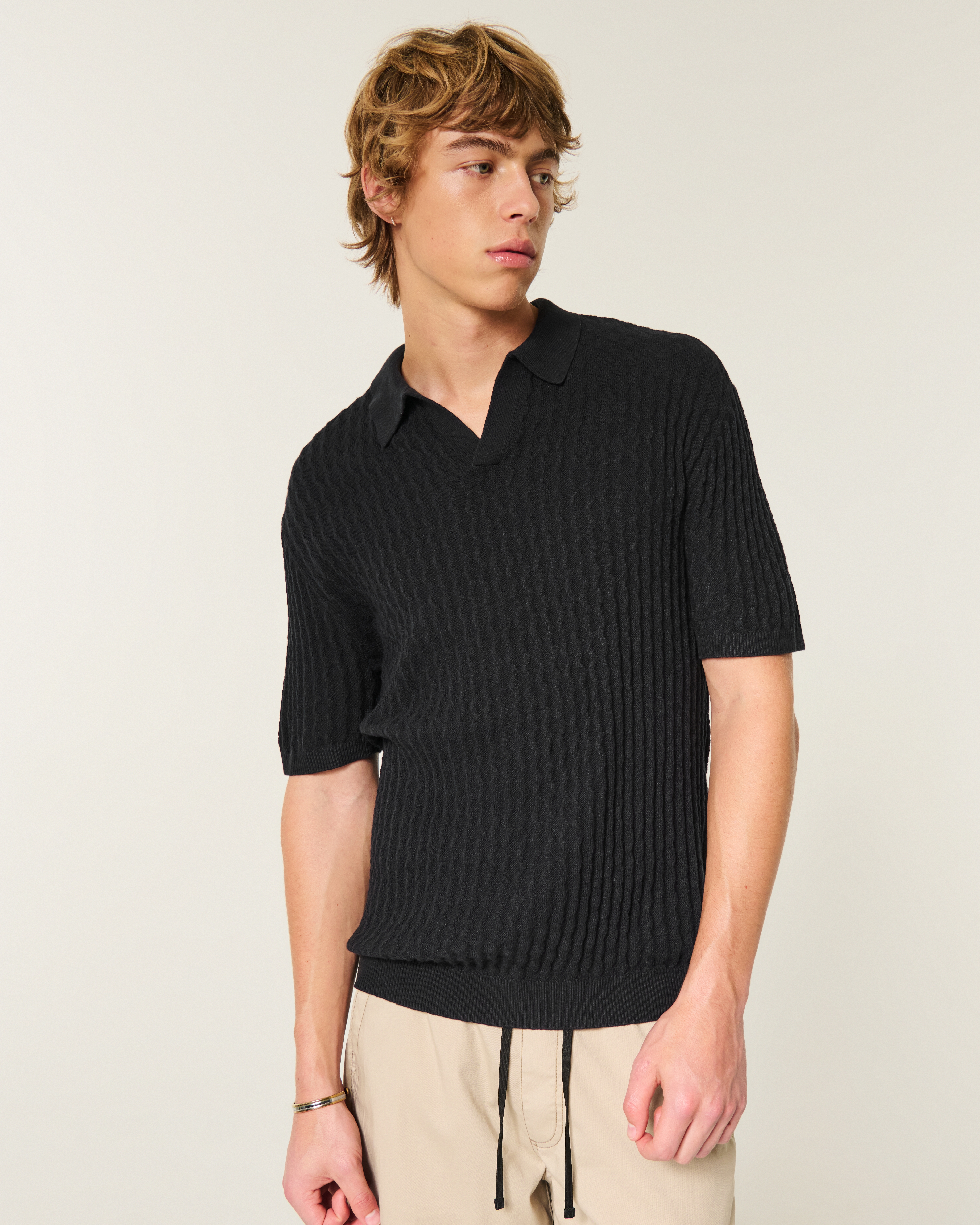 Мужские свитеры Hollister Boxy Short-Sleeve Sweater Polo — фото 2