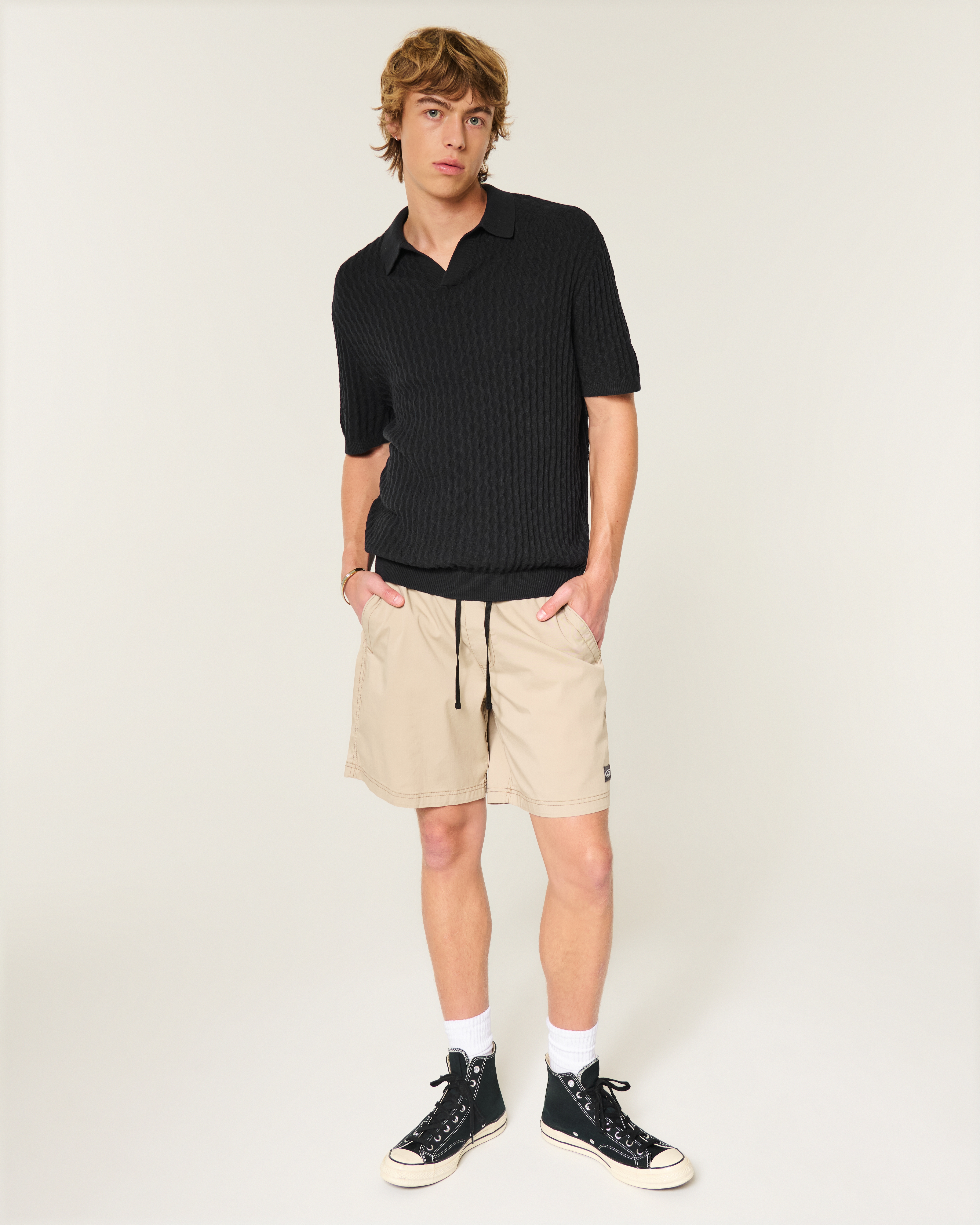 Мужские свитеры Hollister Boxy Short-Sleeve Sweater Polo — фото 3