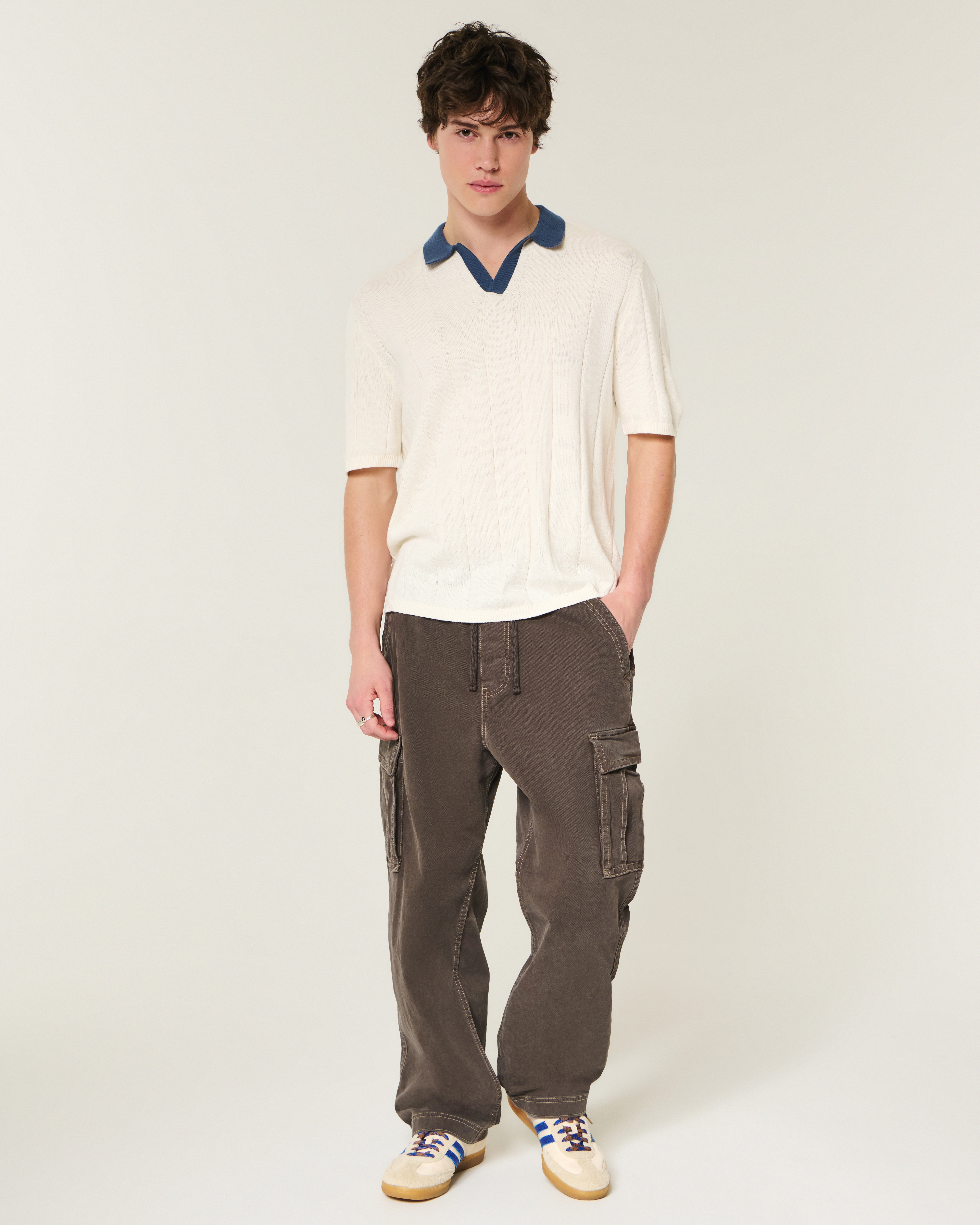 Мужские свитеры Hollister Boxy Short-Sleeve Soccer Sweater Polo — фото 3