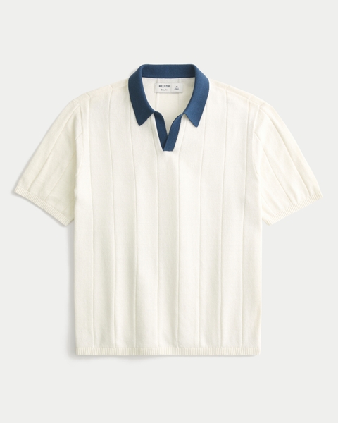 Мужские свитеры Hollister Boxy Short-Sleeve Soccer Sweater Polo