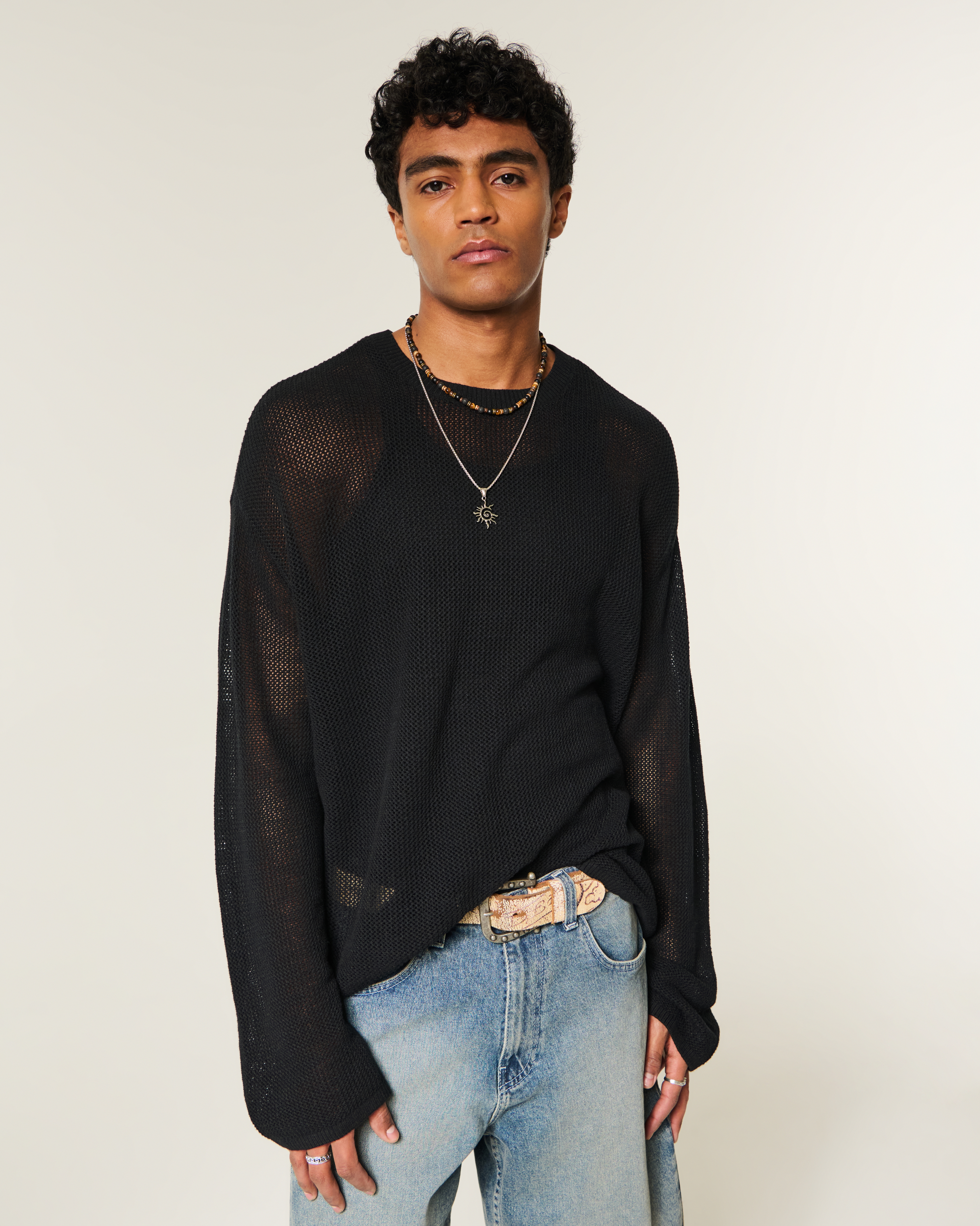 Мужские свитеры Hollister Boxy Crochet-Style Crew Sweater — фото 2