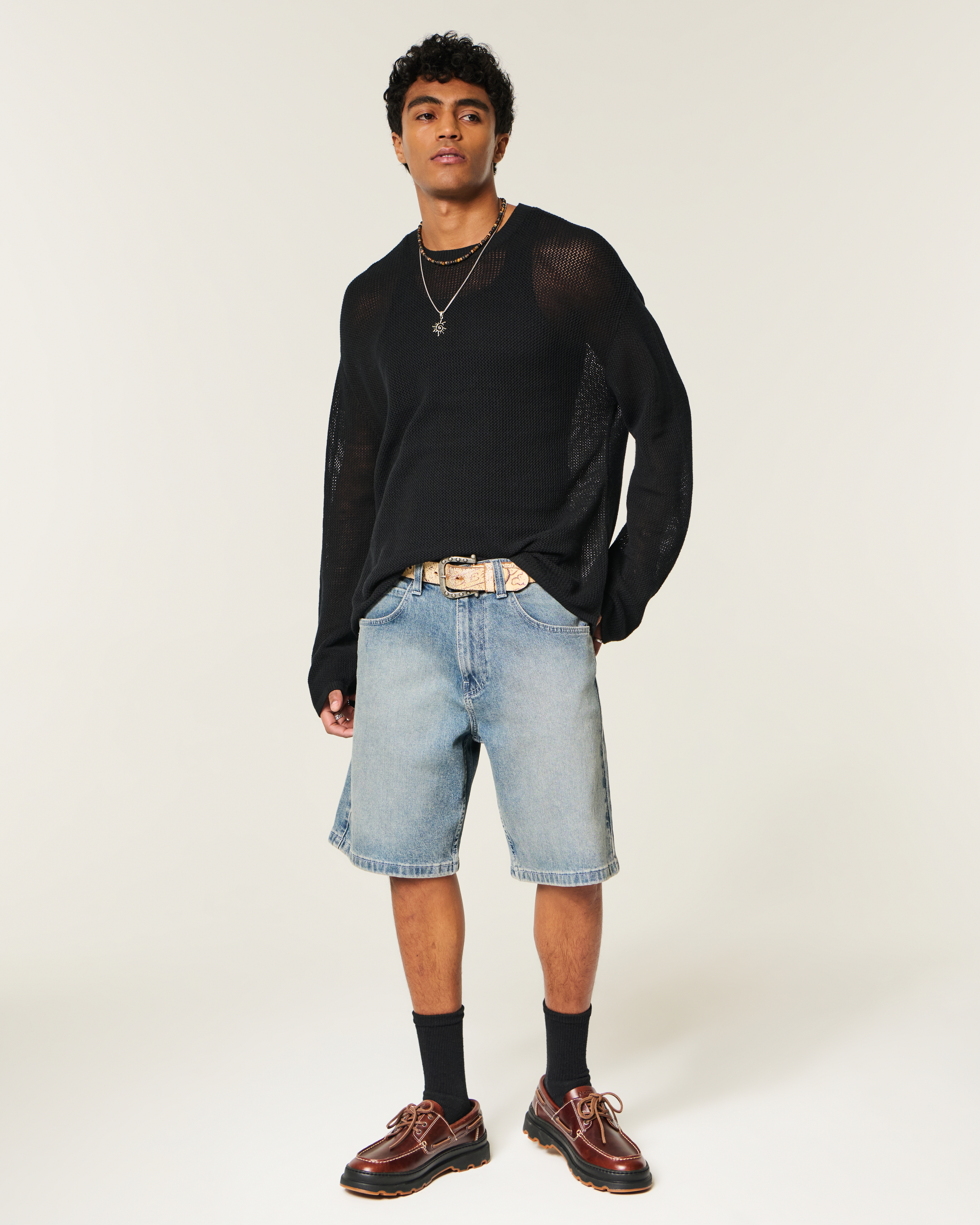 Мужские свитеры Hollister Boxy Crochet-Style Crew Sweater — фото 3
