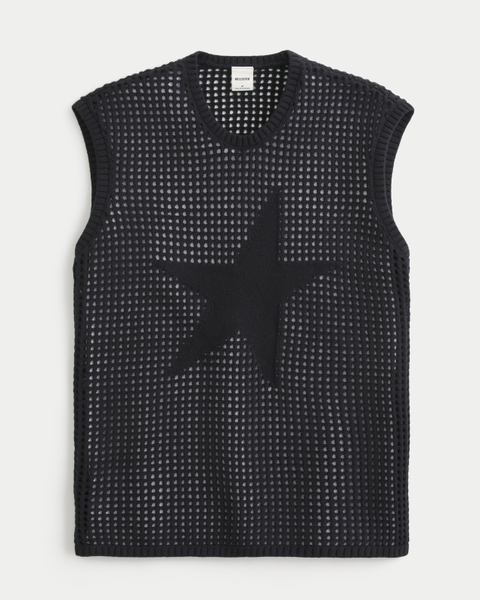 Мужские свитеры Hollister Crochet-Style Star Graphic Sweater Tank
