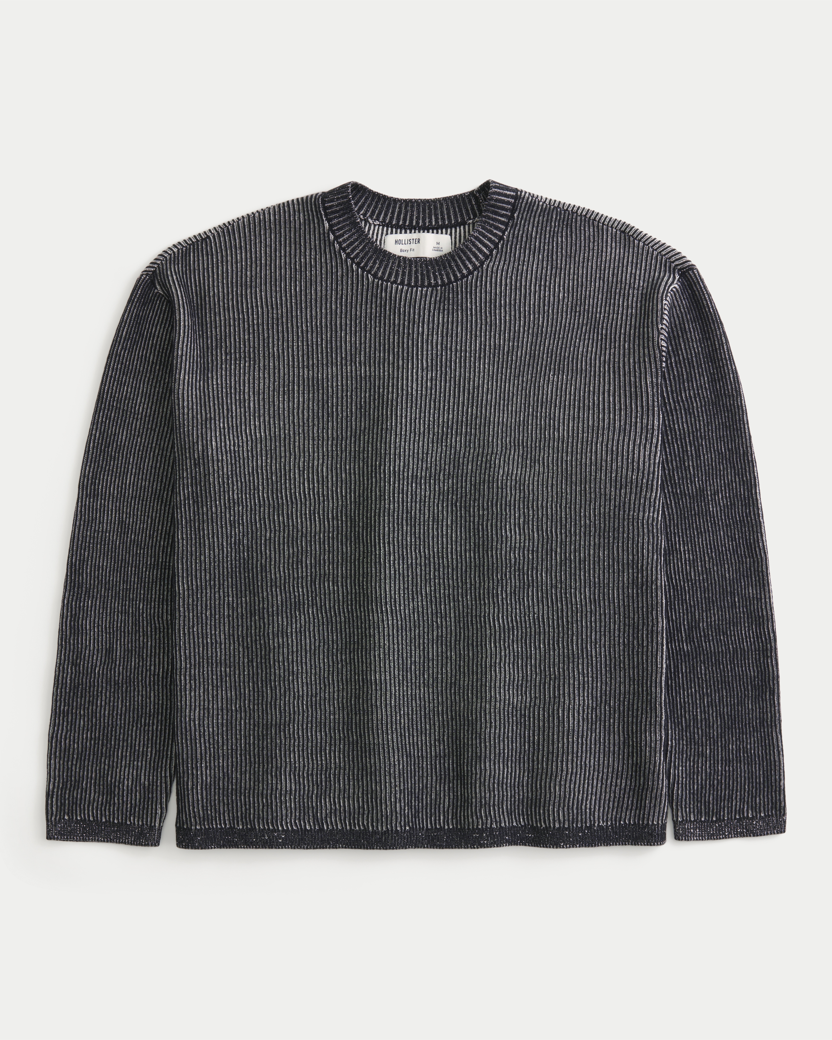 Мужской свитер Hollister Boxy Star Graphic Crew, цвет: Чёрный
