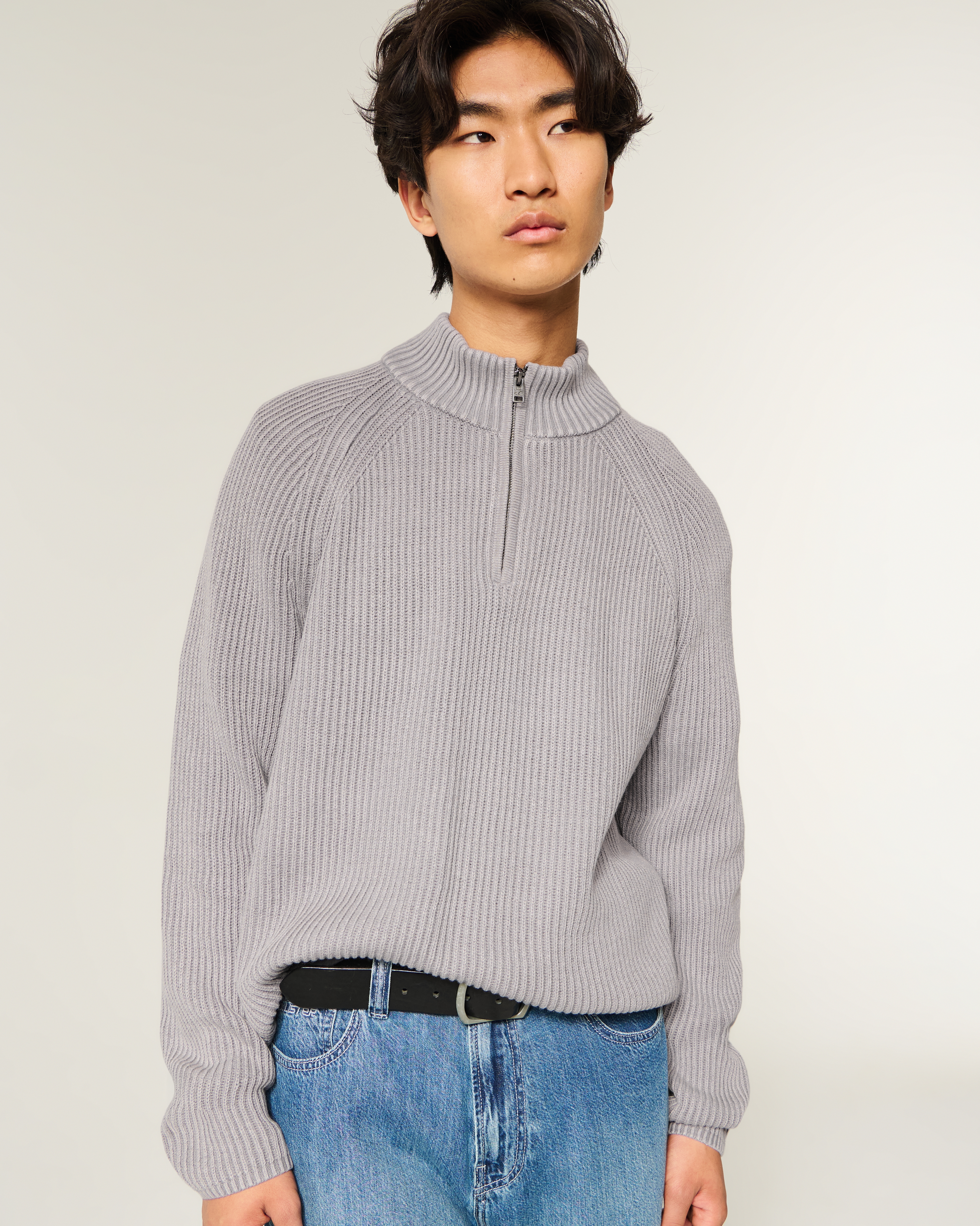 Мужские свитеры Hollister Boxy Washed Quarter-Zip Sweater — фото 2