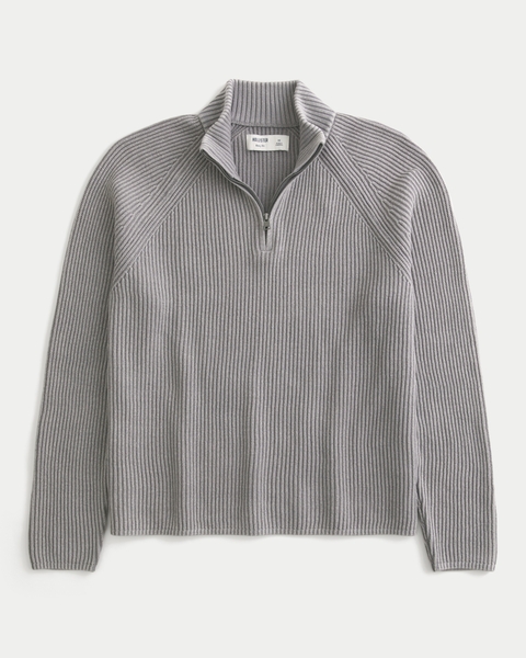 Мужские свитеры Hollister Boxy Washed Quarter-Zip Sweater