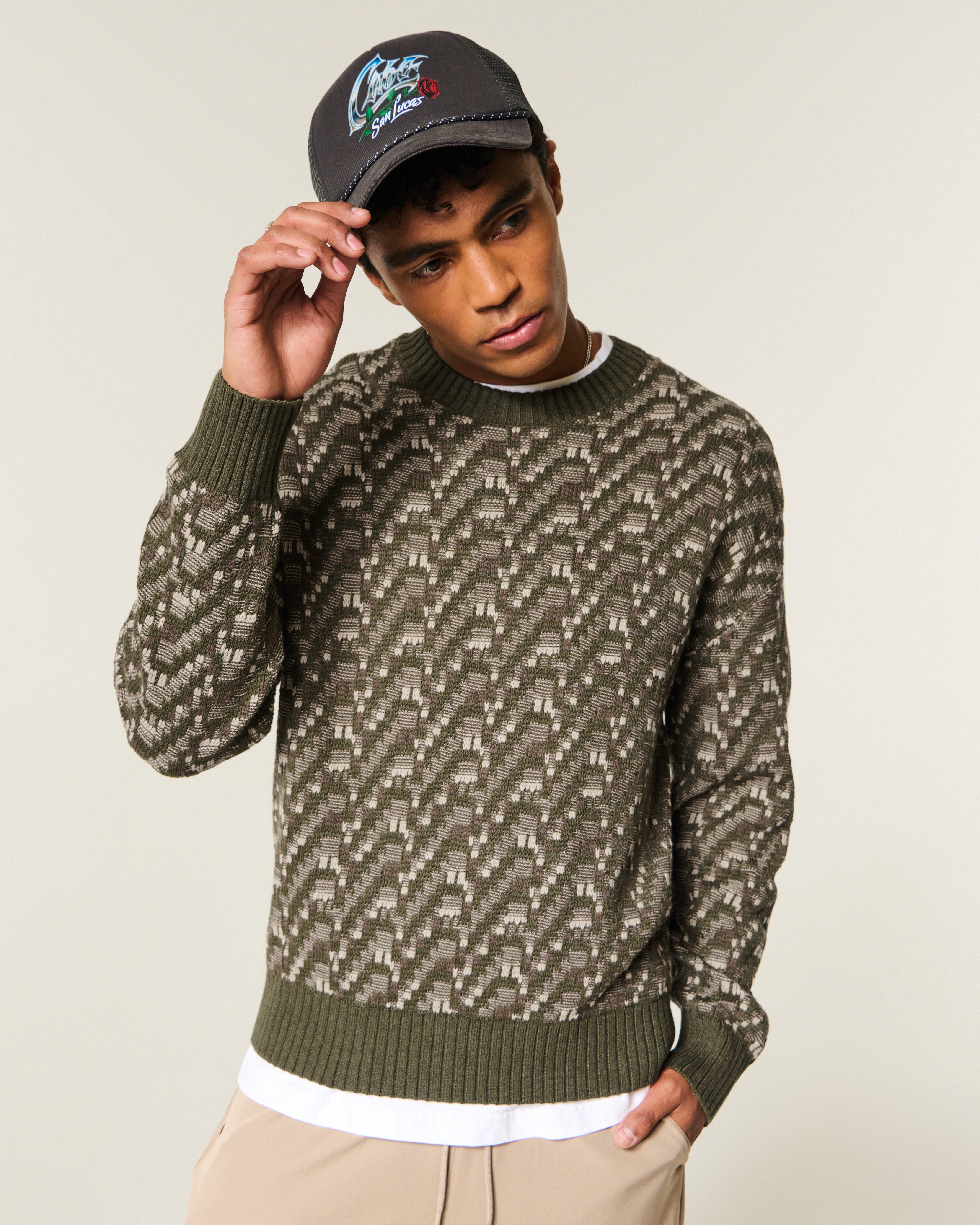 Мужские свитеры Hollister Boxy Pattern Crew Sweater — фото 2