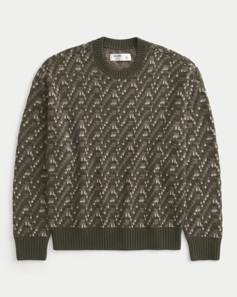 Мужские свитеры Hollister Boxy Pattern Crew Sweater