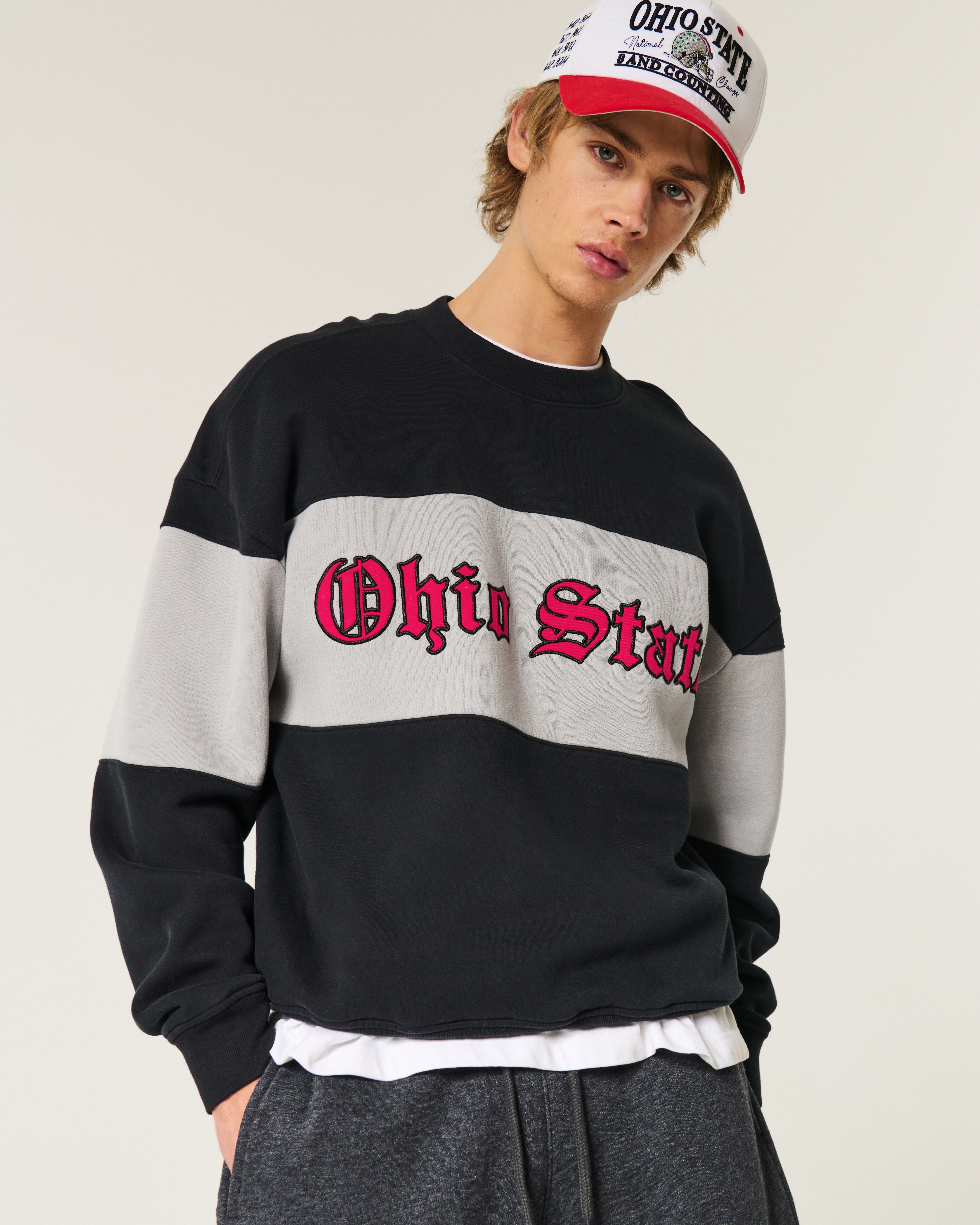 Мужские худи Hollister University of Illinois Fighting Illini Graphic Crew Sweatshirt — фото 2