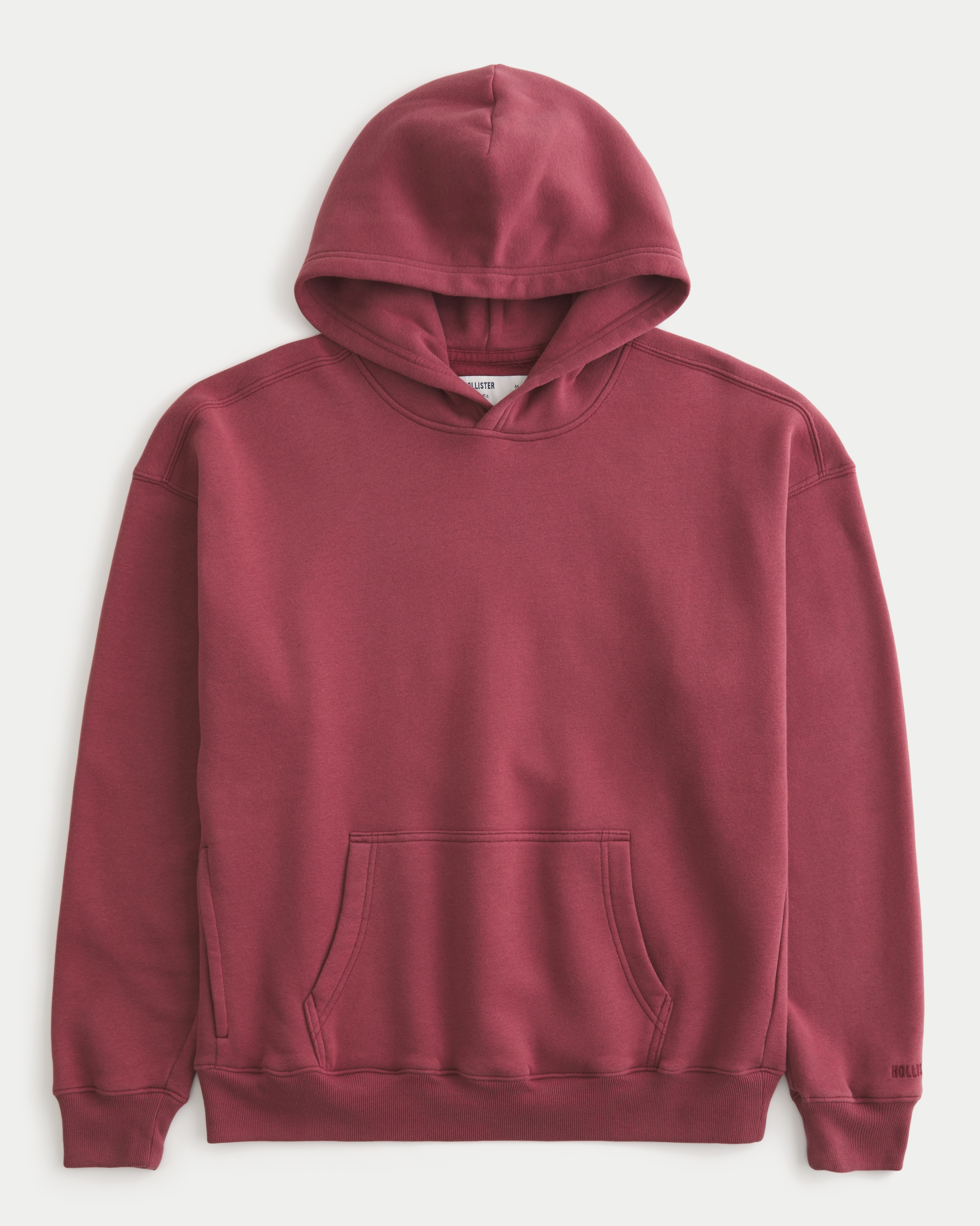 Мужское худи Hollister Boxy, цвет: Выцветший бордовый — фото 1