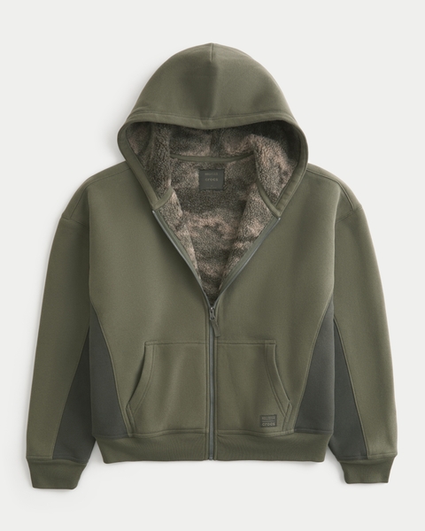 Мужские худи Hollister x Crocs Sherpa-Lined Zip-Up