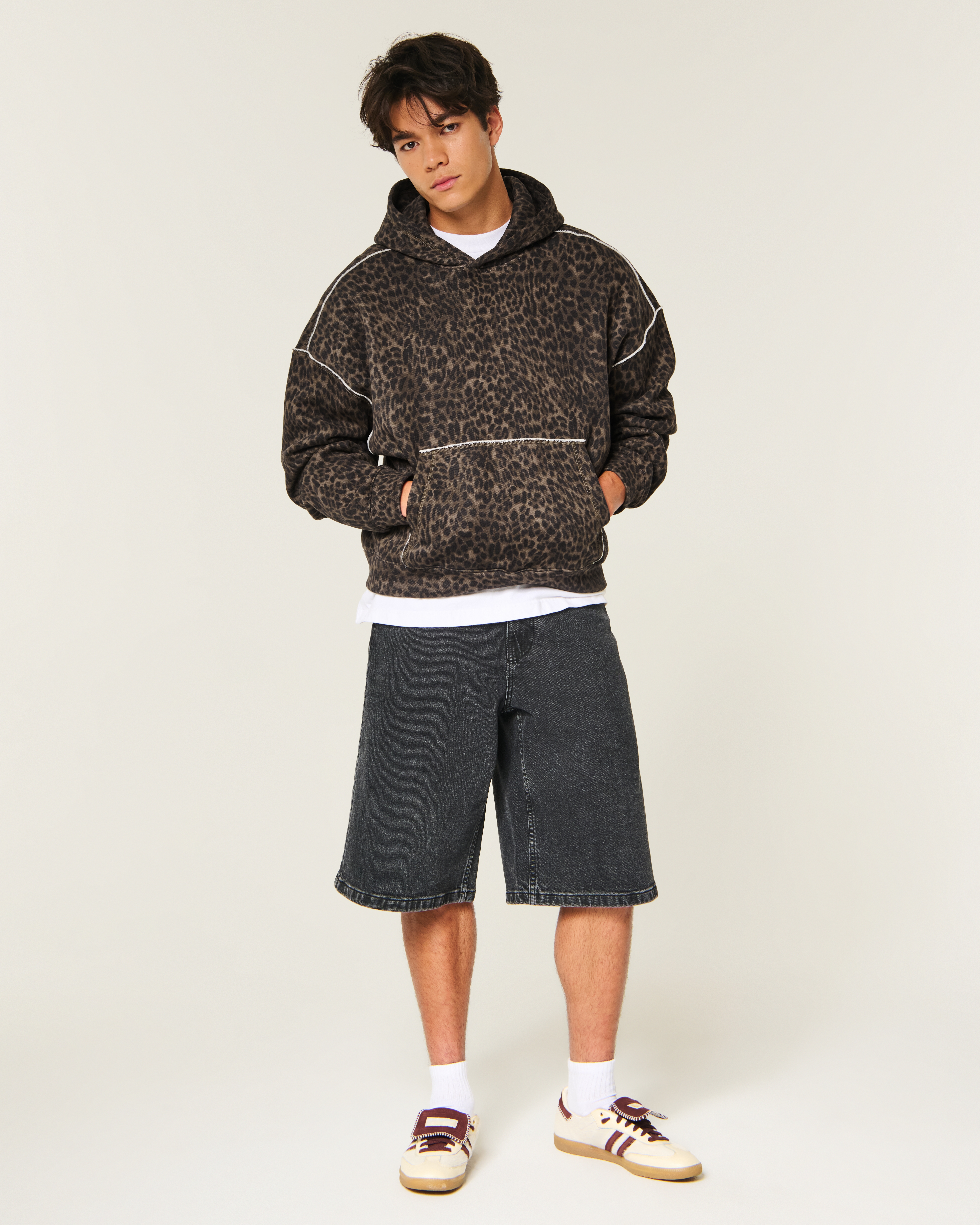 Мужские худи Hollister Baggy Cinch Leopard Print — фото 3