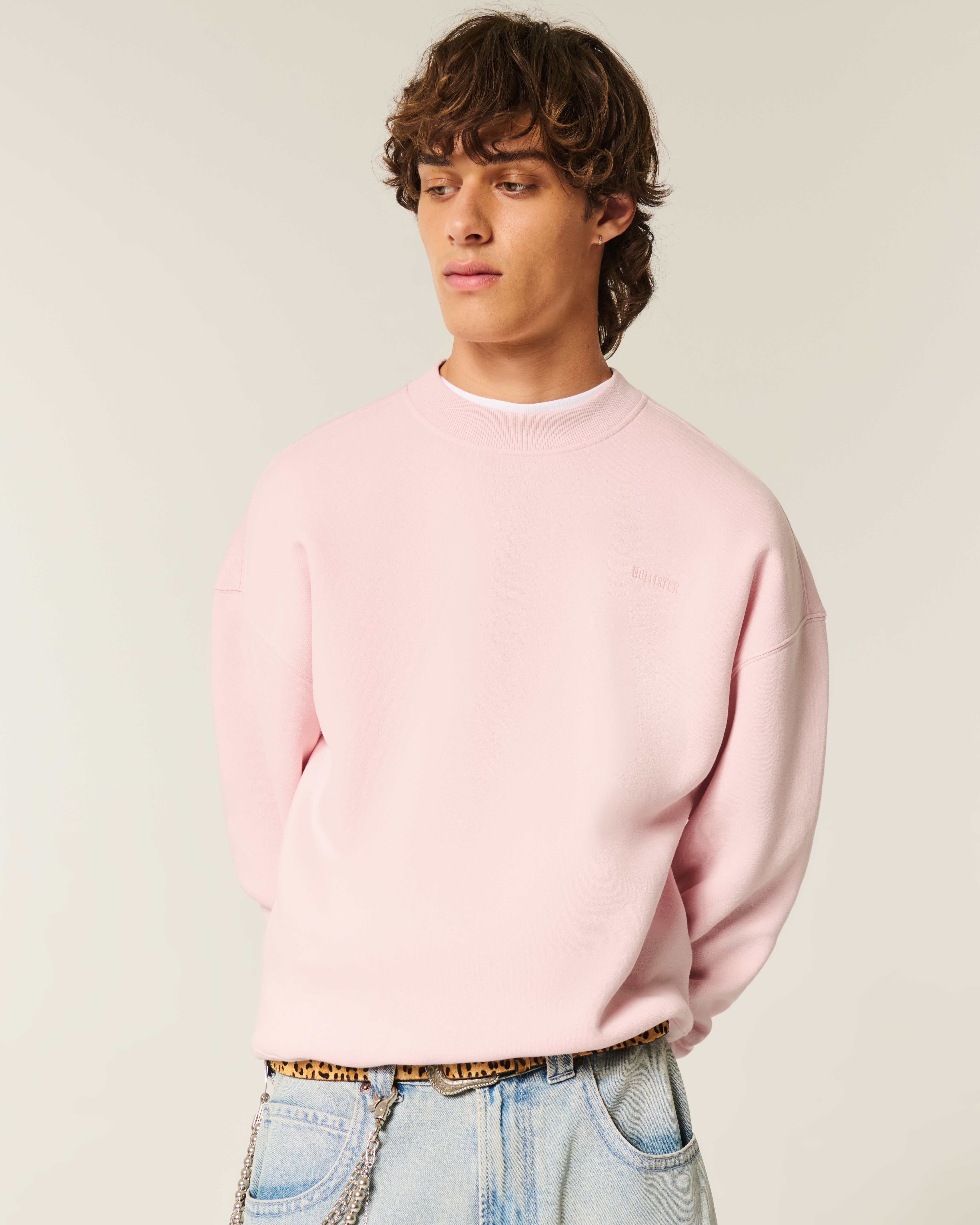 Мужские худи Hollister Boxy Crew Sweatshirt — фото 2