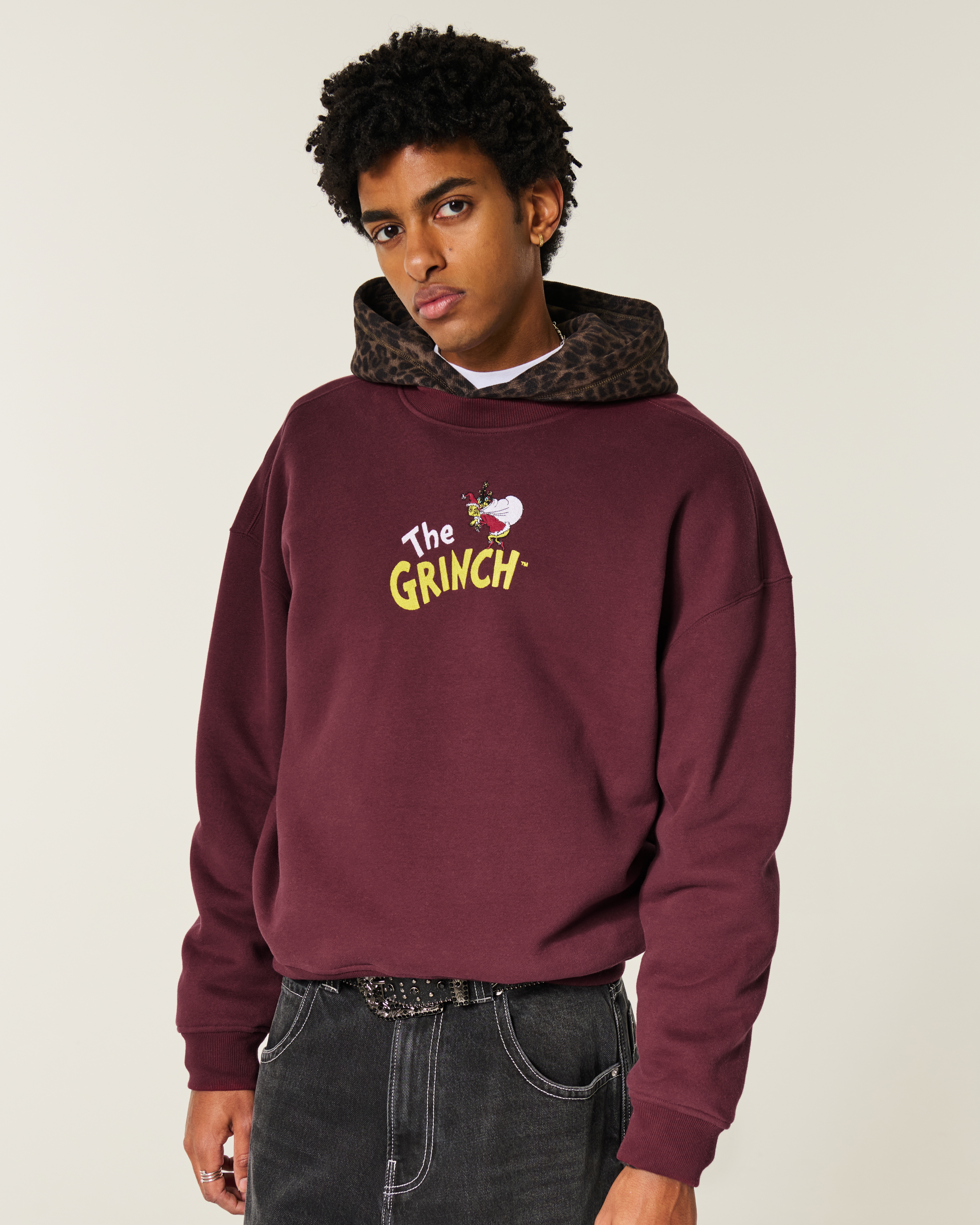 Мужские худи Hollister Boxy The Grinch Graphic Crew Sweatshirt — фото 2