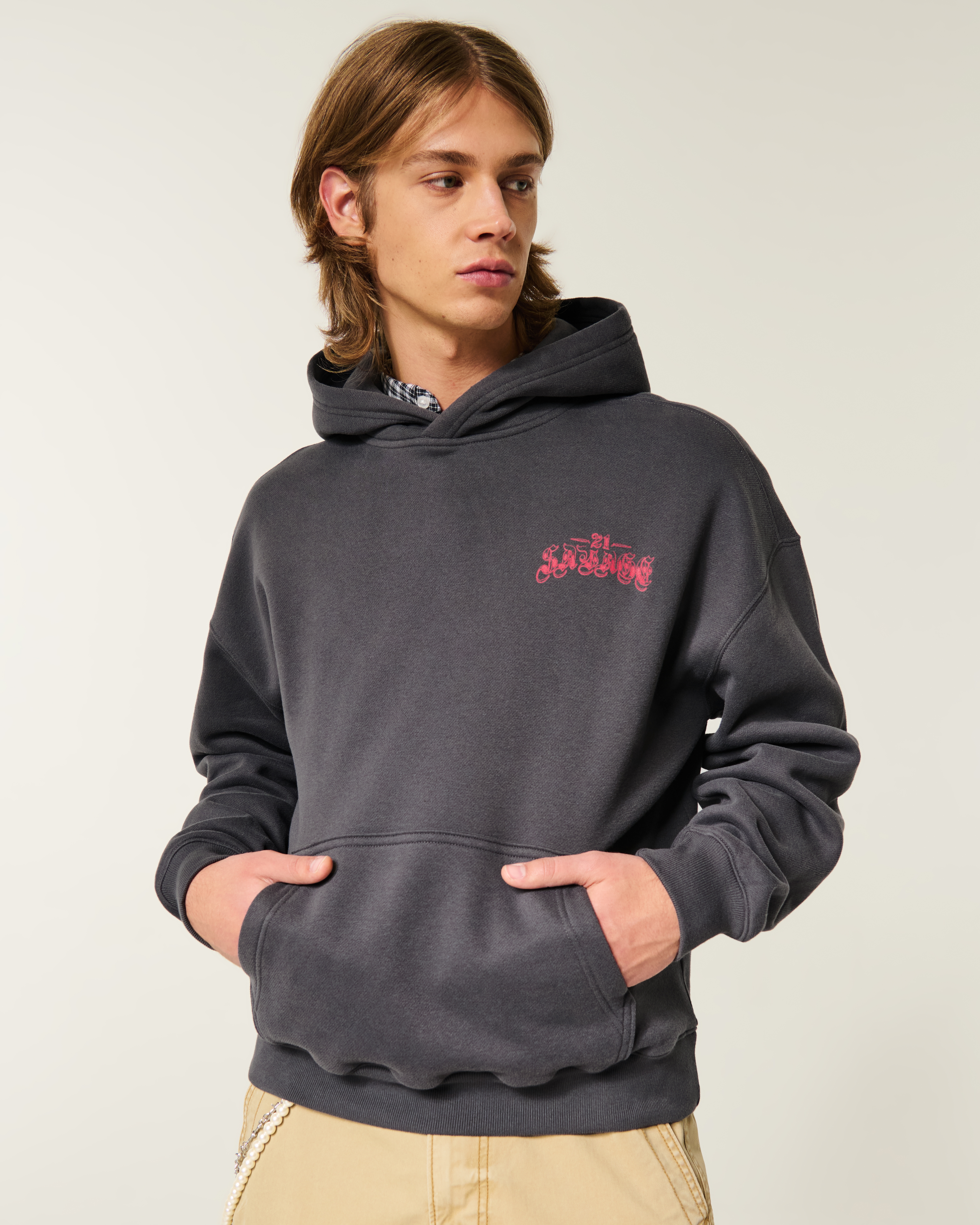 Мужские худи Hollister Boxy 21 Savage Graphic — фото 3