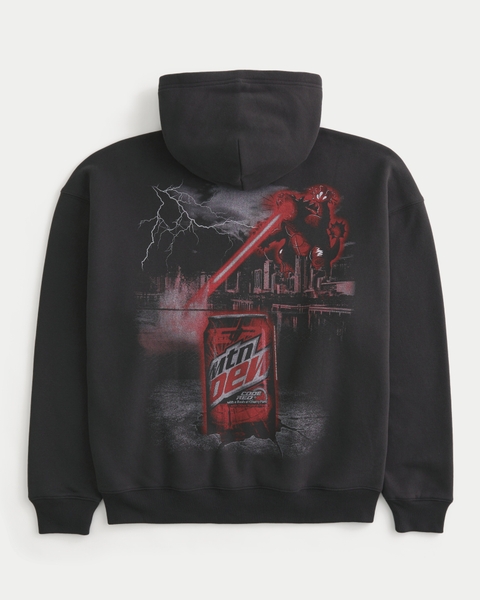 Мужские худи Hollister Boxy MTN Dew Code Red Graphic Zip-Up