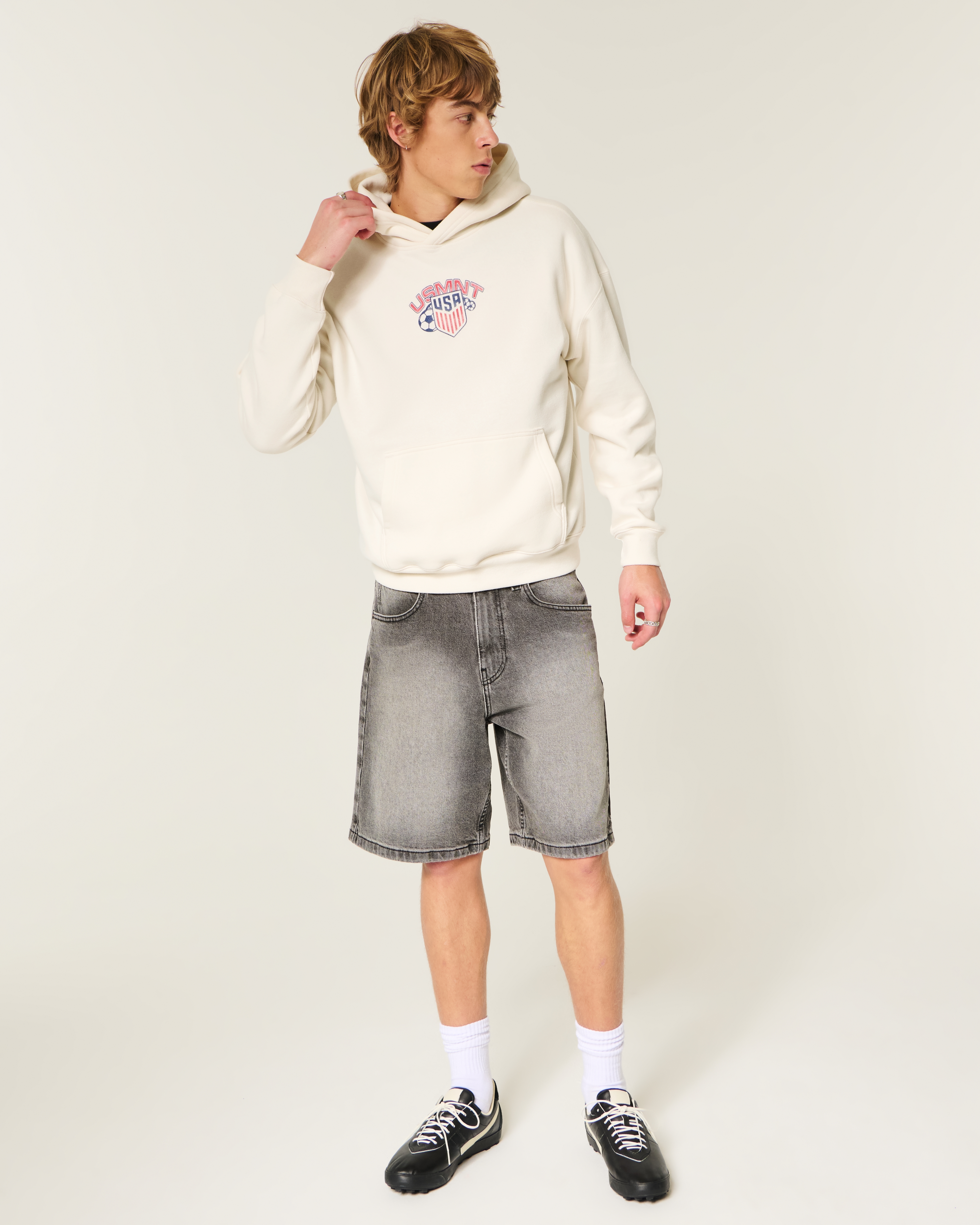 Мужское худи Hollister US National Soccer Team Graphic, цвет: Кремовый — фото 3