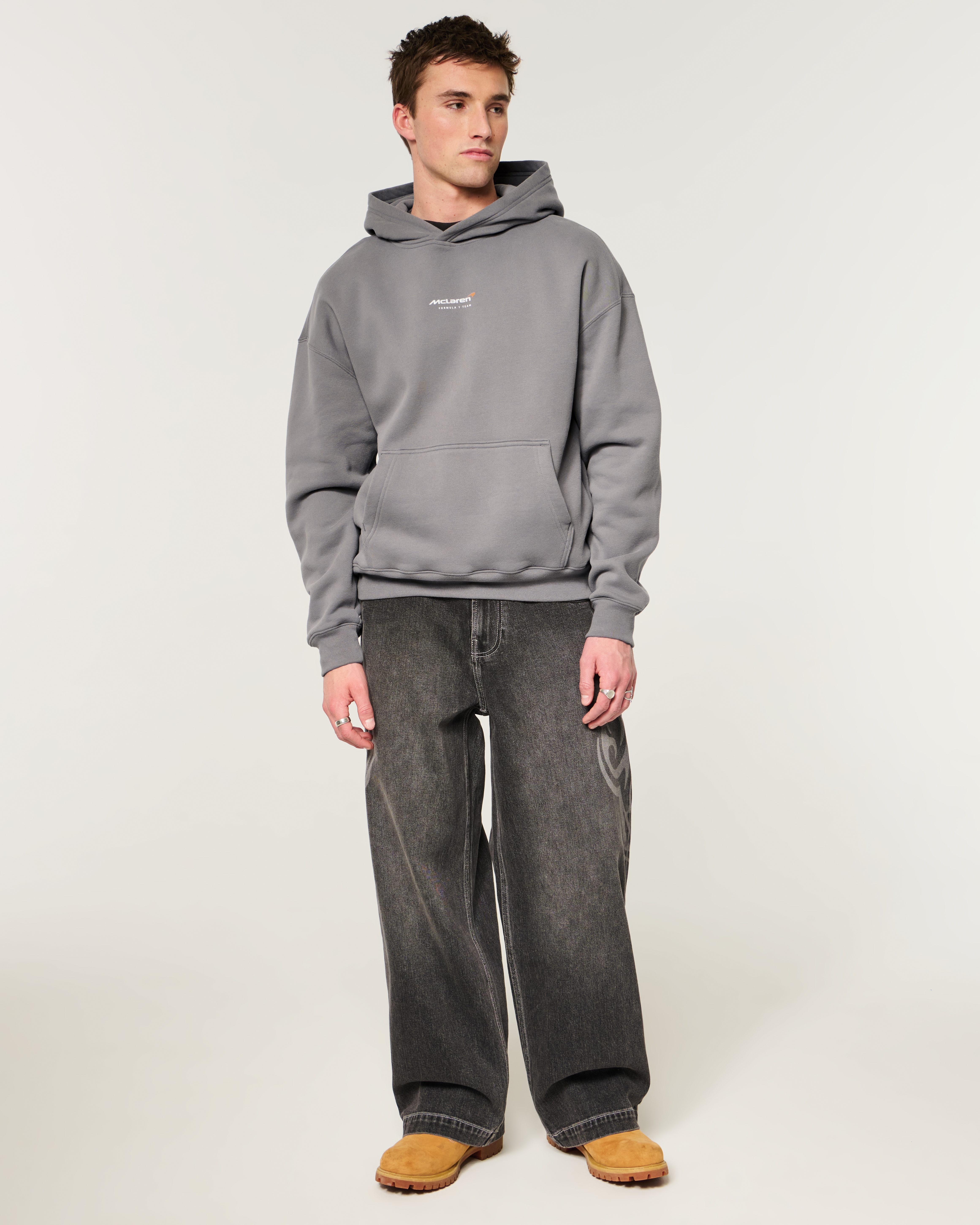 Мужские худи Hollister Boxy Zip-Up Oracle Red Bull Racing Graphic — фото 3