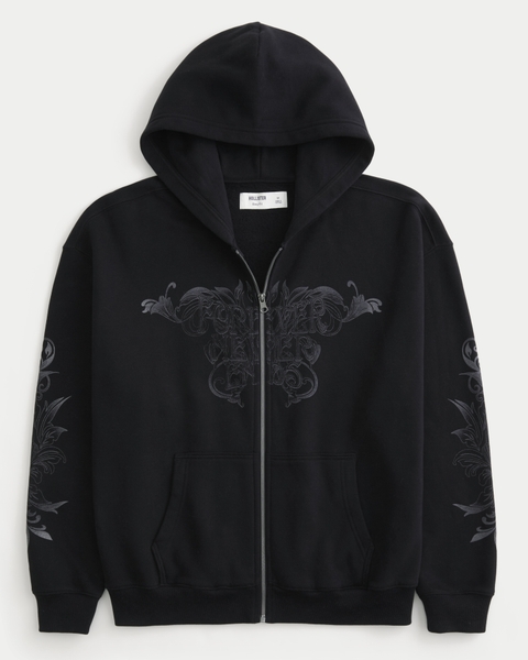 Мужские худи Hollister Feel Good Boxy Graphic Zip-Up