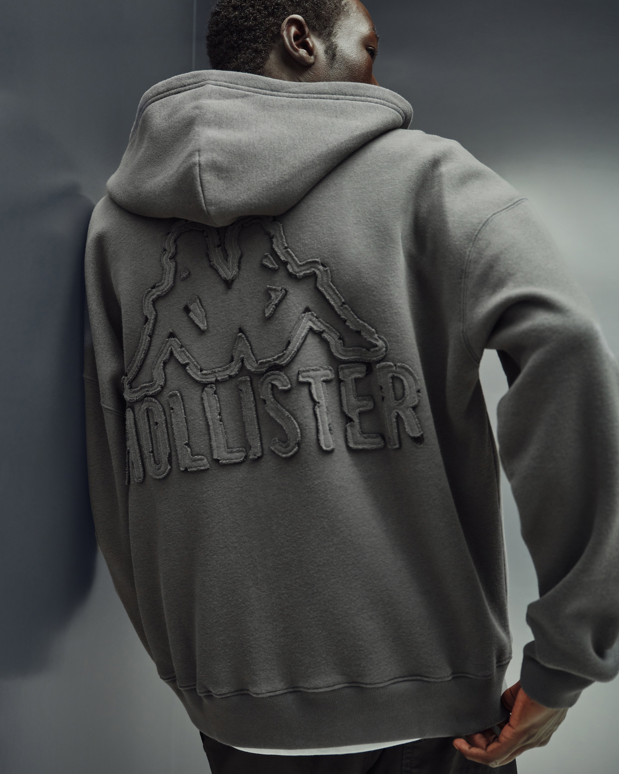 Мужские худи Hollister + Kappa Boxy Zip-Up Logo Graphic — фото 2