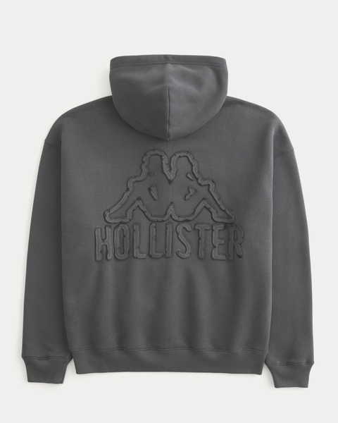 Мужские худи Hollister + Kappa Boxy Zip-Up Logo Graphic