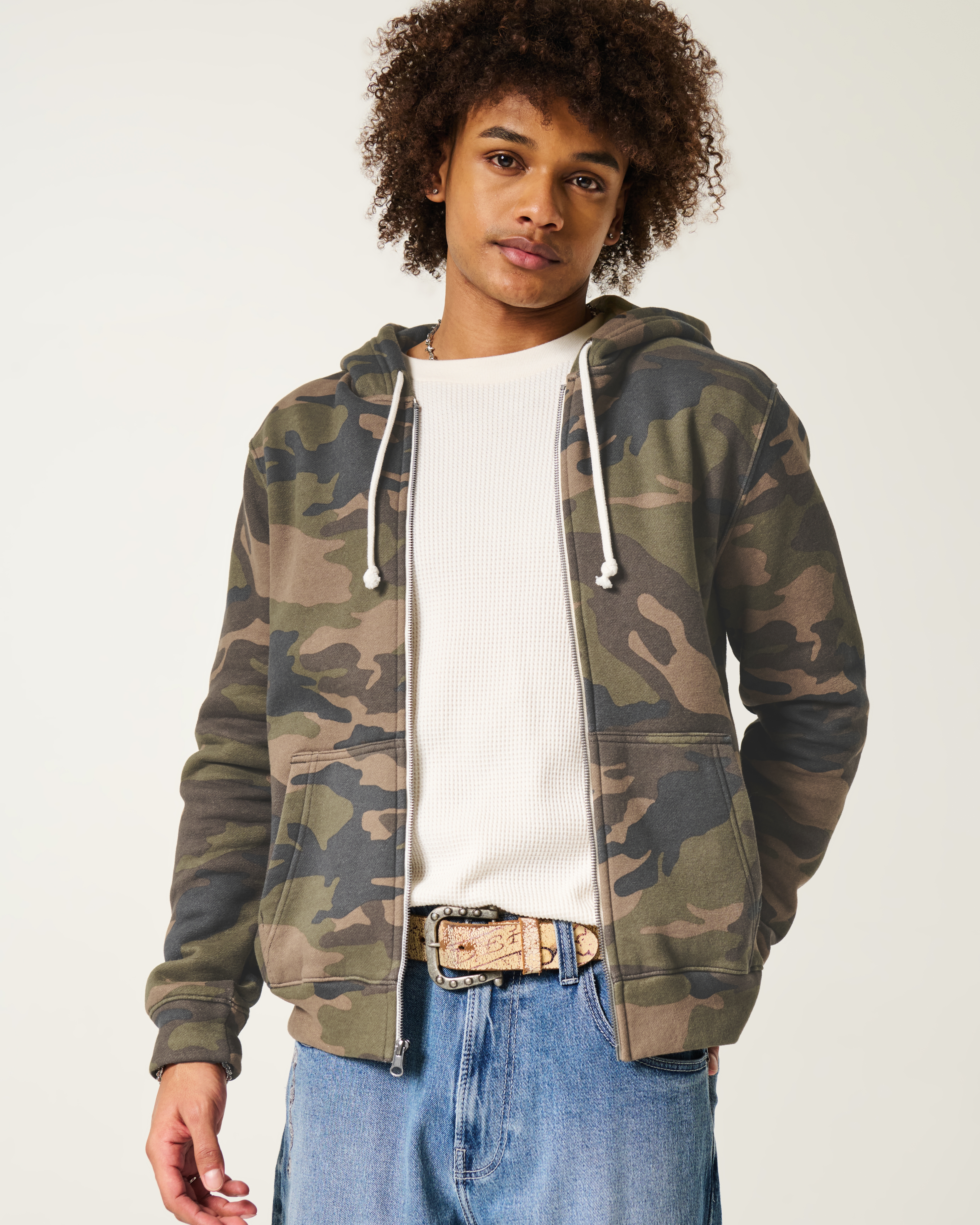 Мужские худи Hollister Feel Good Camo Zip-Up — фото 2