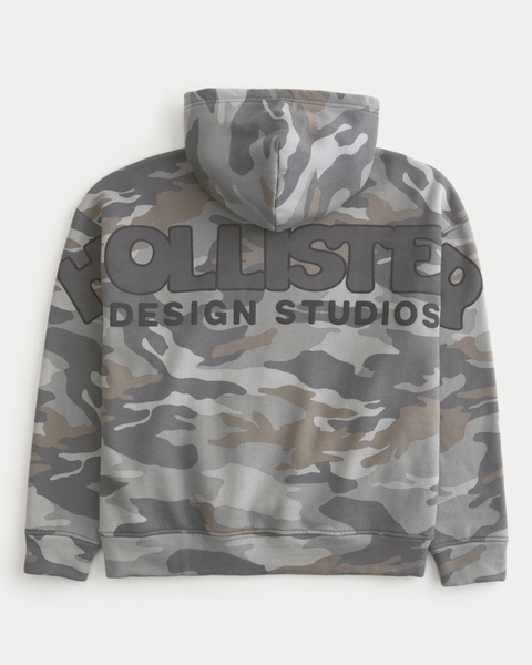 Мужские худи Hollister Boxy Camo Logo Graphic