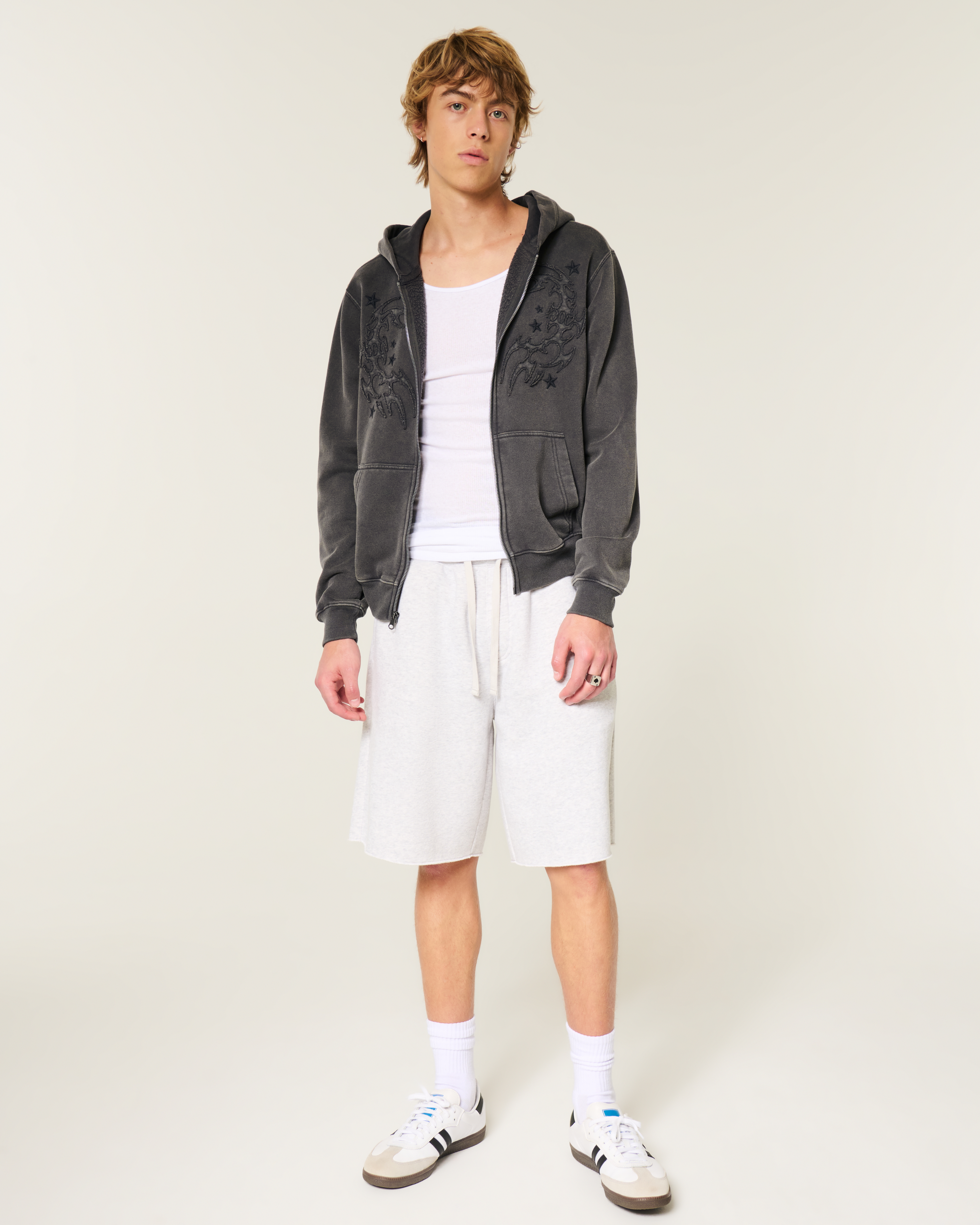 Мужские худи Hollister Embroidered Zip-Up — фото 3
