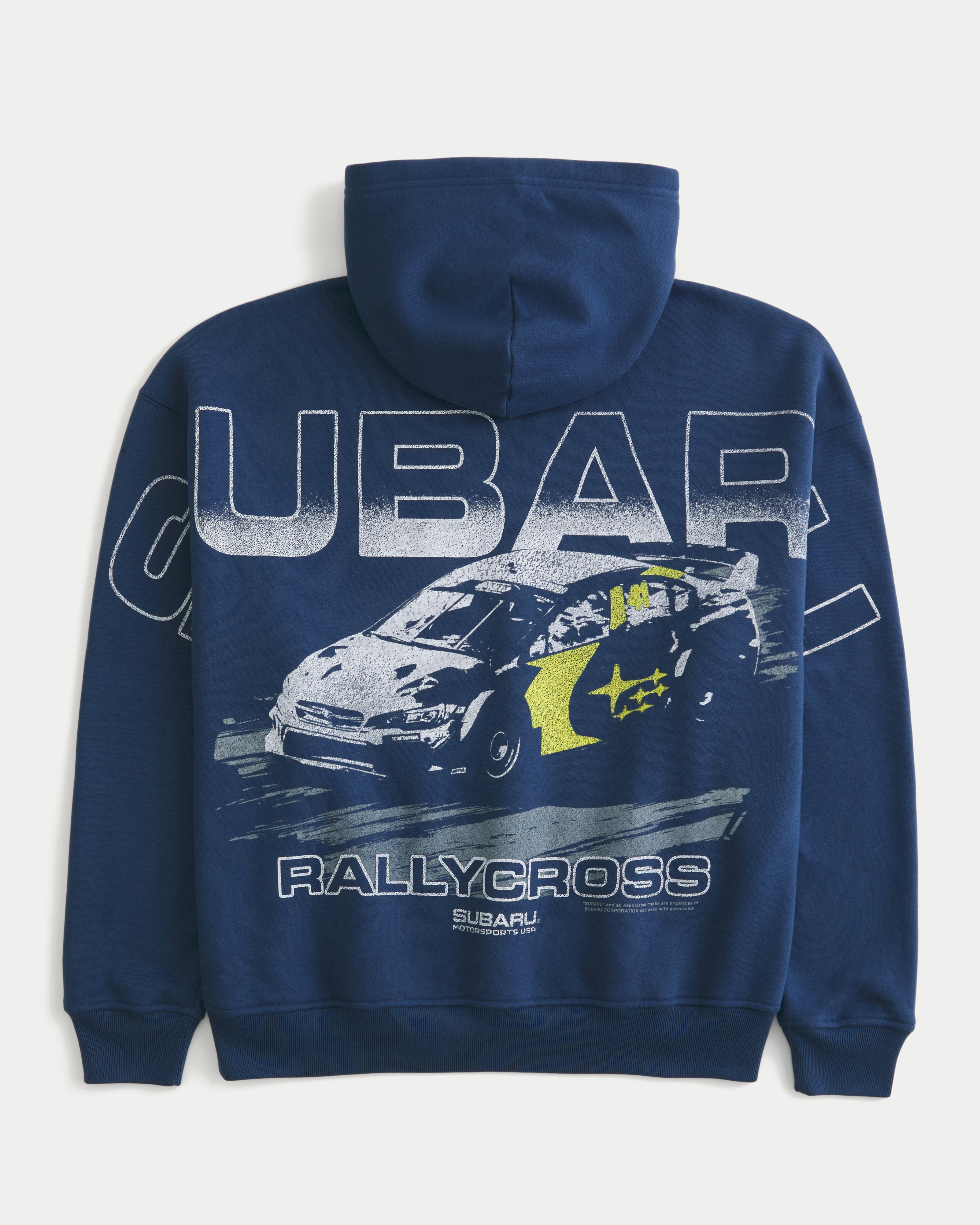 Мужское худи Hollister Feel Good Boxy Subaru Graphic, цвет: Тёмный синий — фото 1
