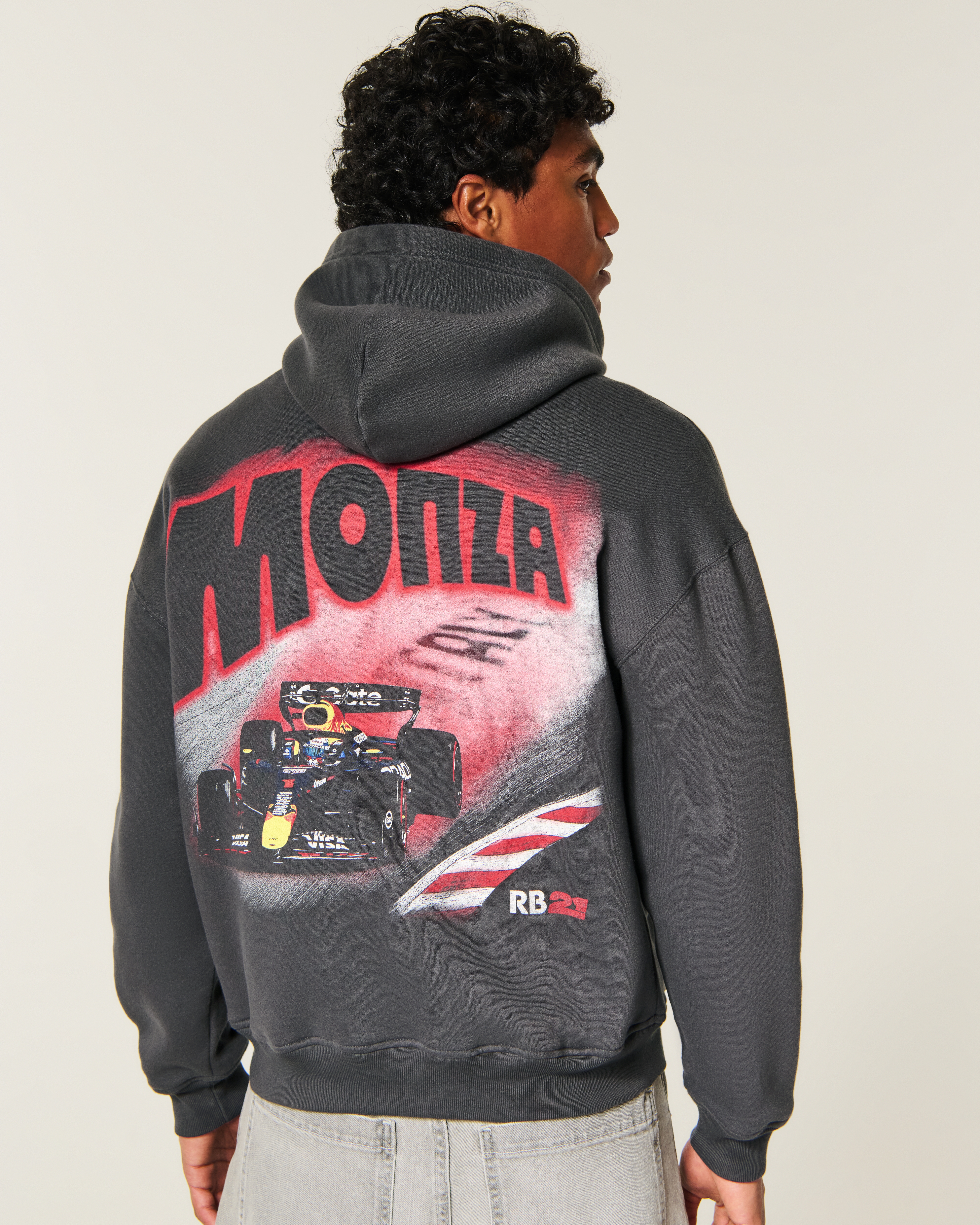Мужские худи Hollister Boxy Oracle Red Bull Racing Graphic — фото 2