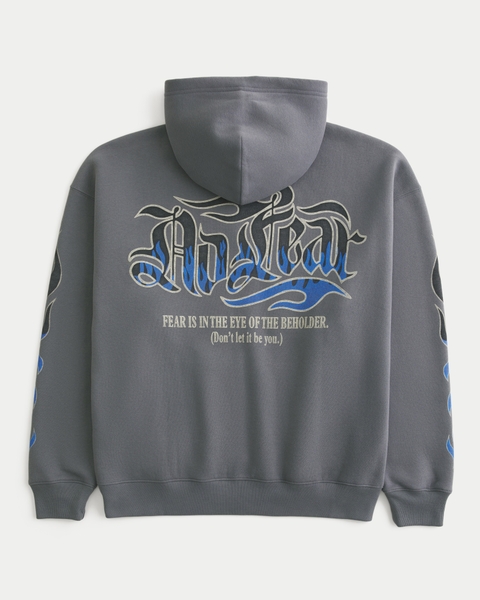 Мужские худи Hollister Boxy Zip-Up No Fear Graphic