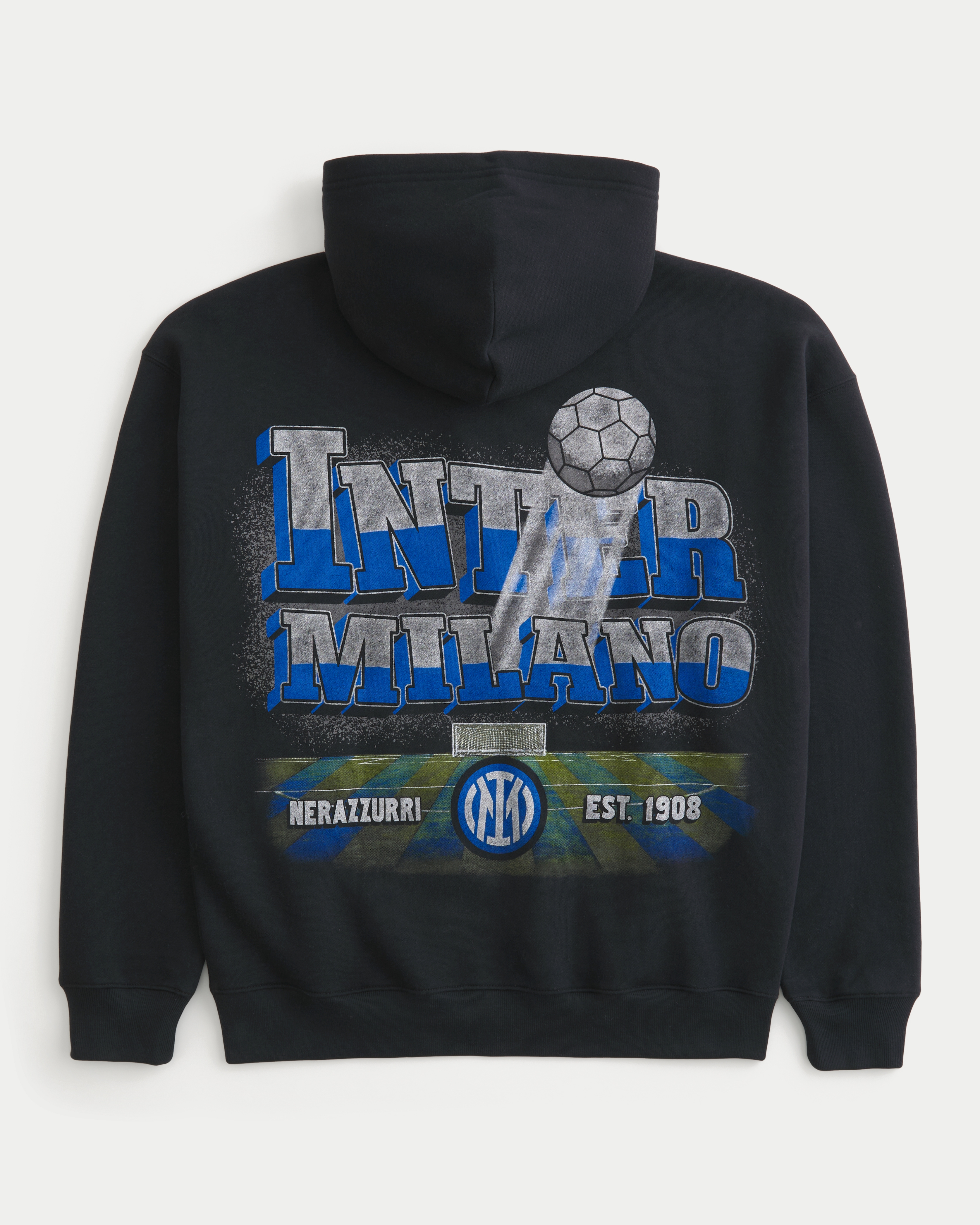 Мужское худи Hollister Zip-Up Inter Milan Graphic, цвет: Чёрный — фото 1
