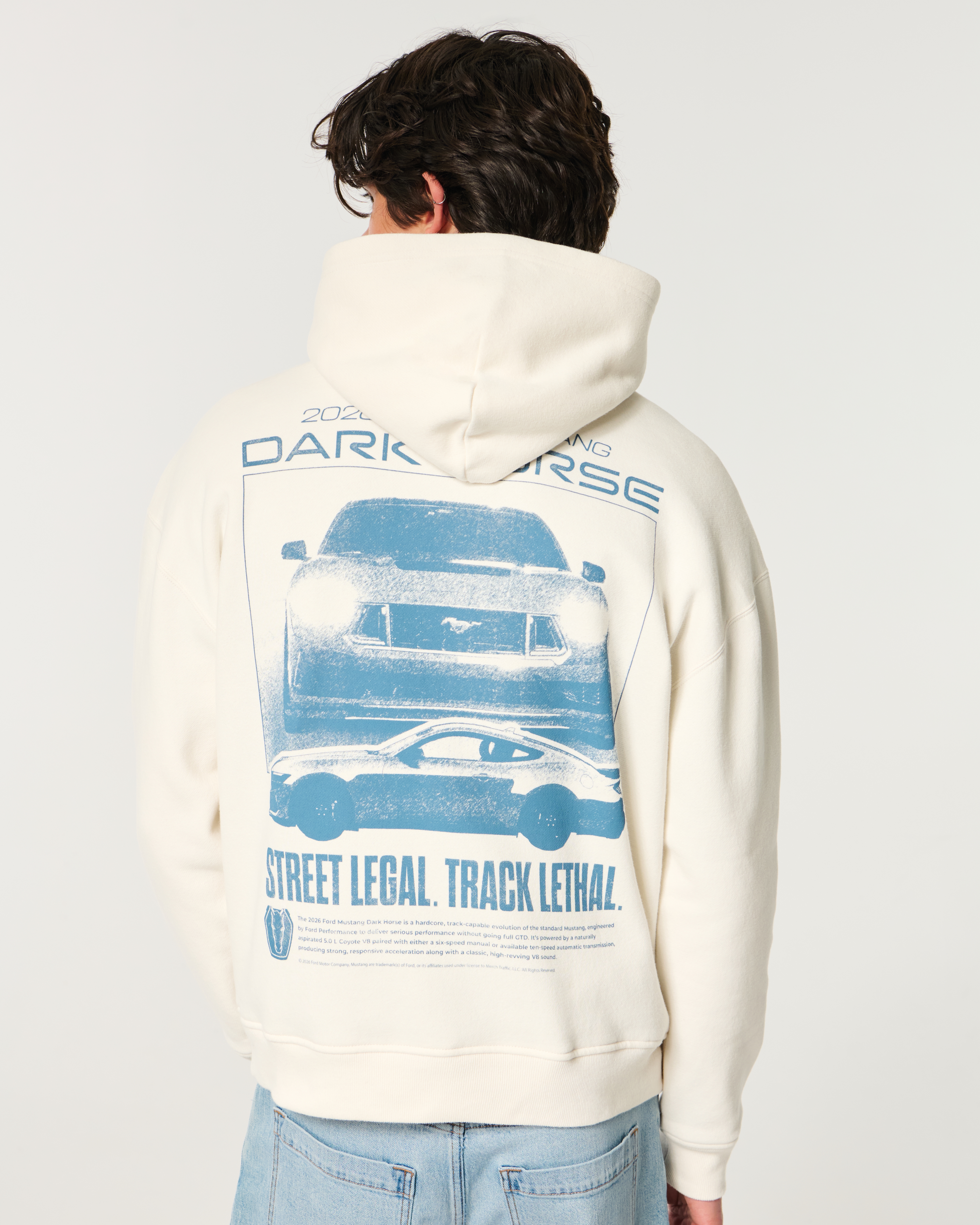 Мужские худи Hollister Boxy Ford Mustang Dark Horse Graphic — фото 3
