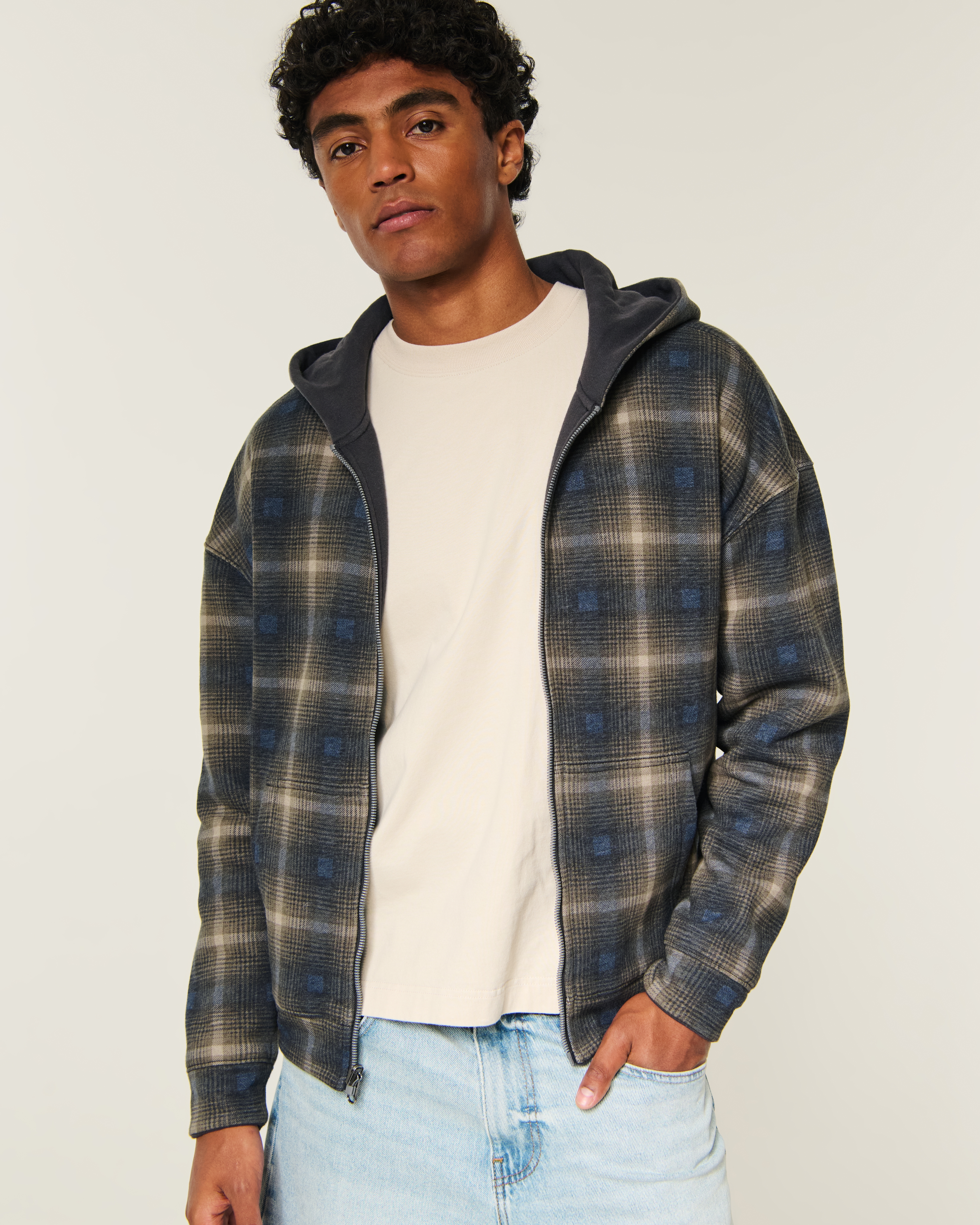 Мужские худи Hollister Boxy Reversible Zip-Up — фото 2