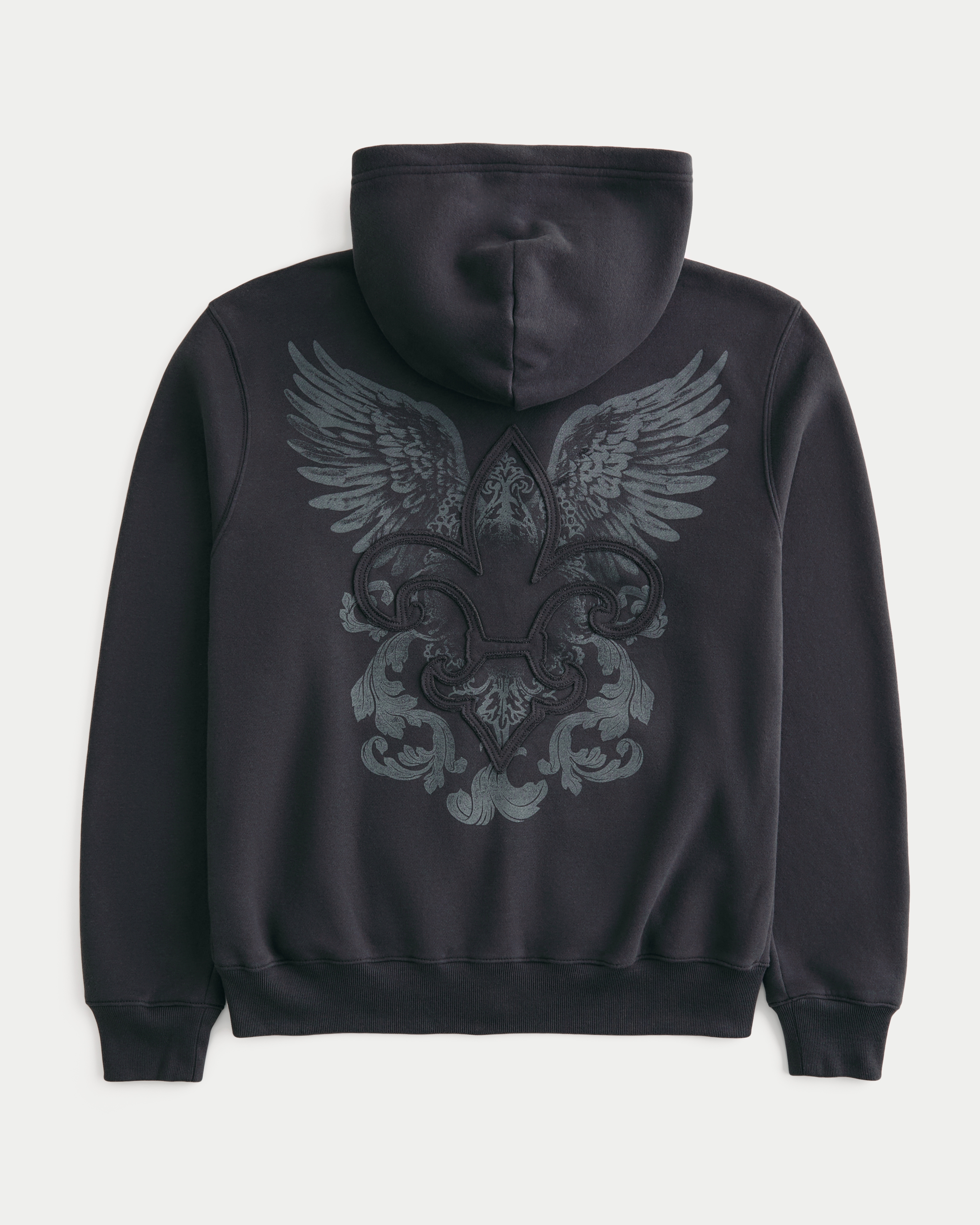 Мужское худи Hollister Feel Good Zip-Up Y2K Graphic, цвет: Угольный — фото 1