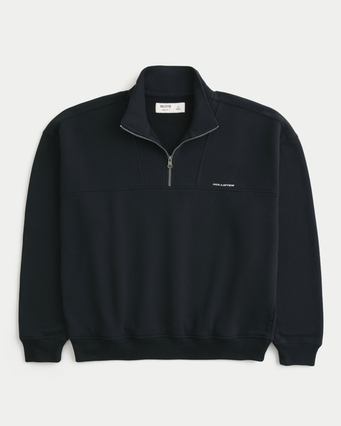 Мужские худи Hollister Boxy Quarter-Zip Logo Sweatshirt