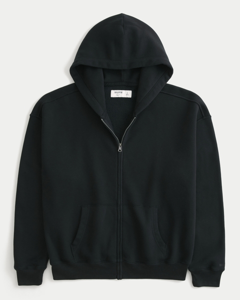 Мужские худи Hollister Boxy Leopard Print Zip-Up Logo Graphic