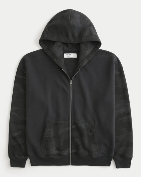 Мужские худи Hollister Boxy Camo Zip-Up