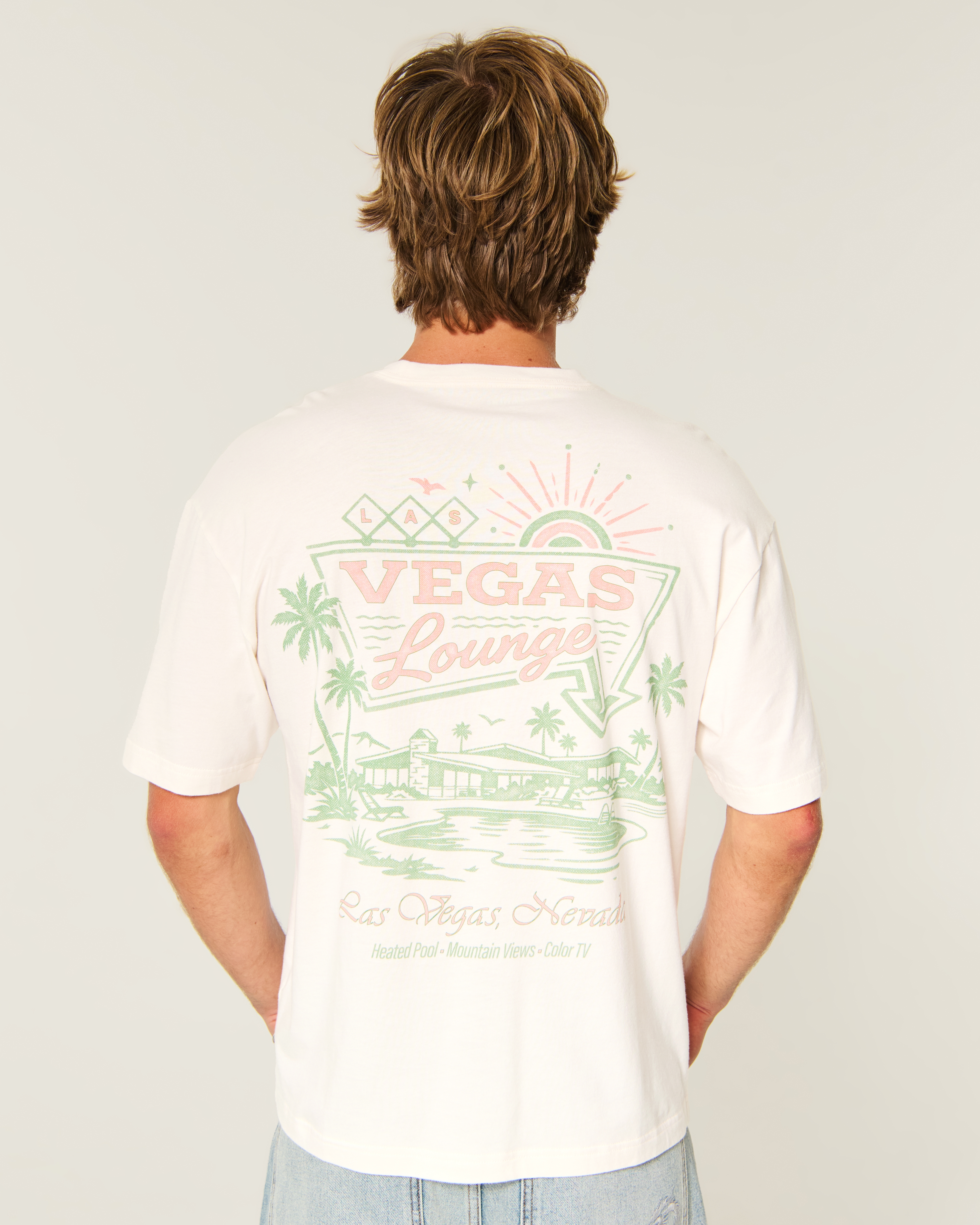 Мужские футболки Hollister Boxy Vegas Lounge Graphic Tee — фото 2