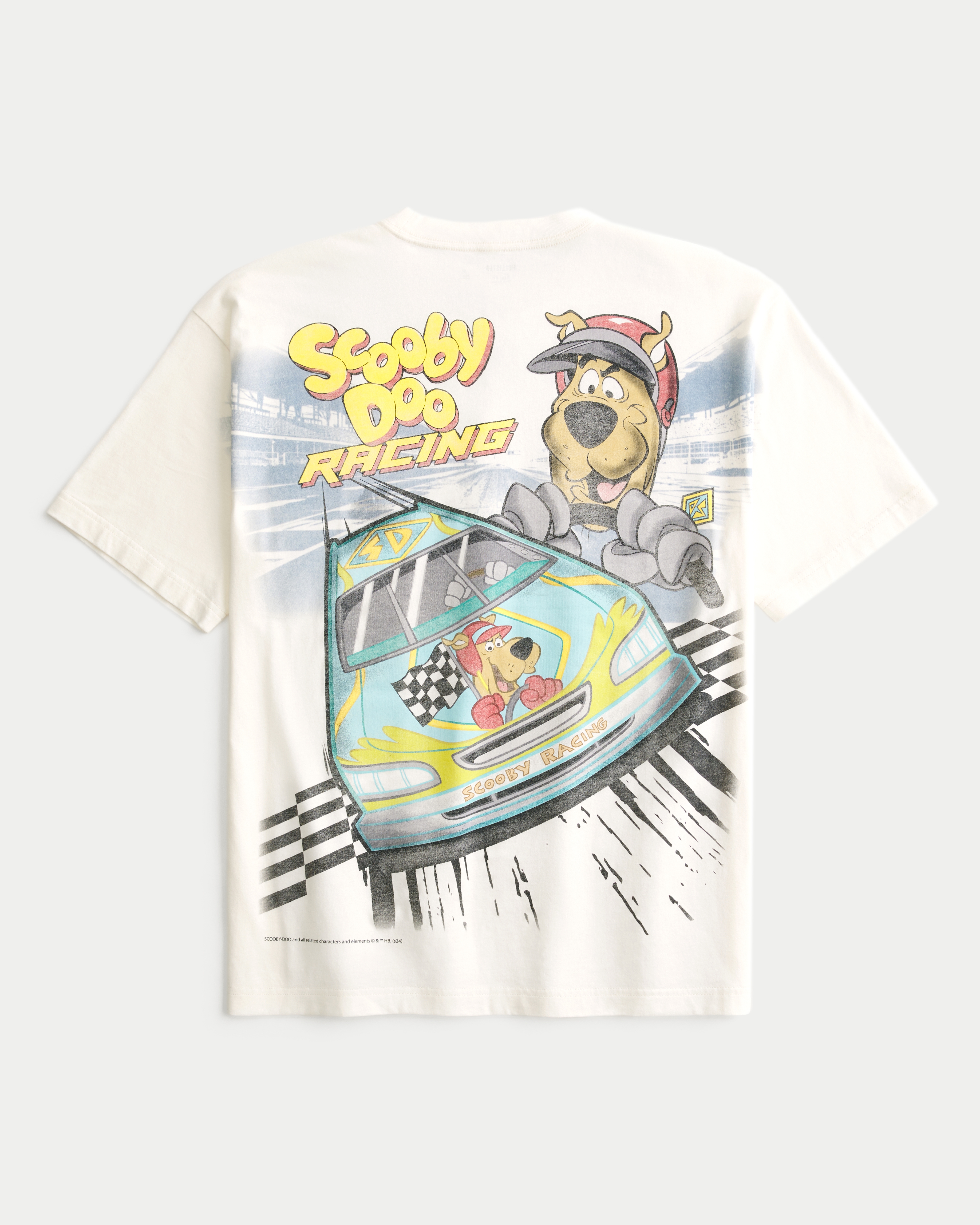 Мужская футболка Hollister Boxy Scooby Doo Racing Graphic, цвет: Кремовый — фото 1