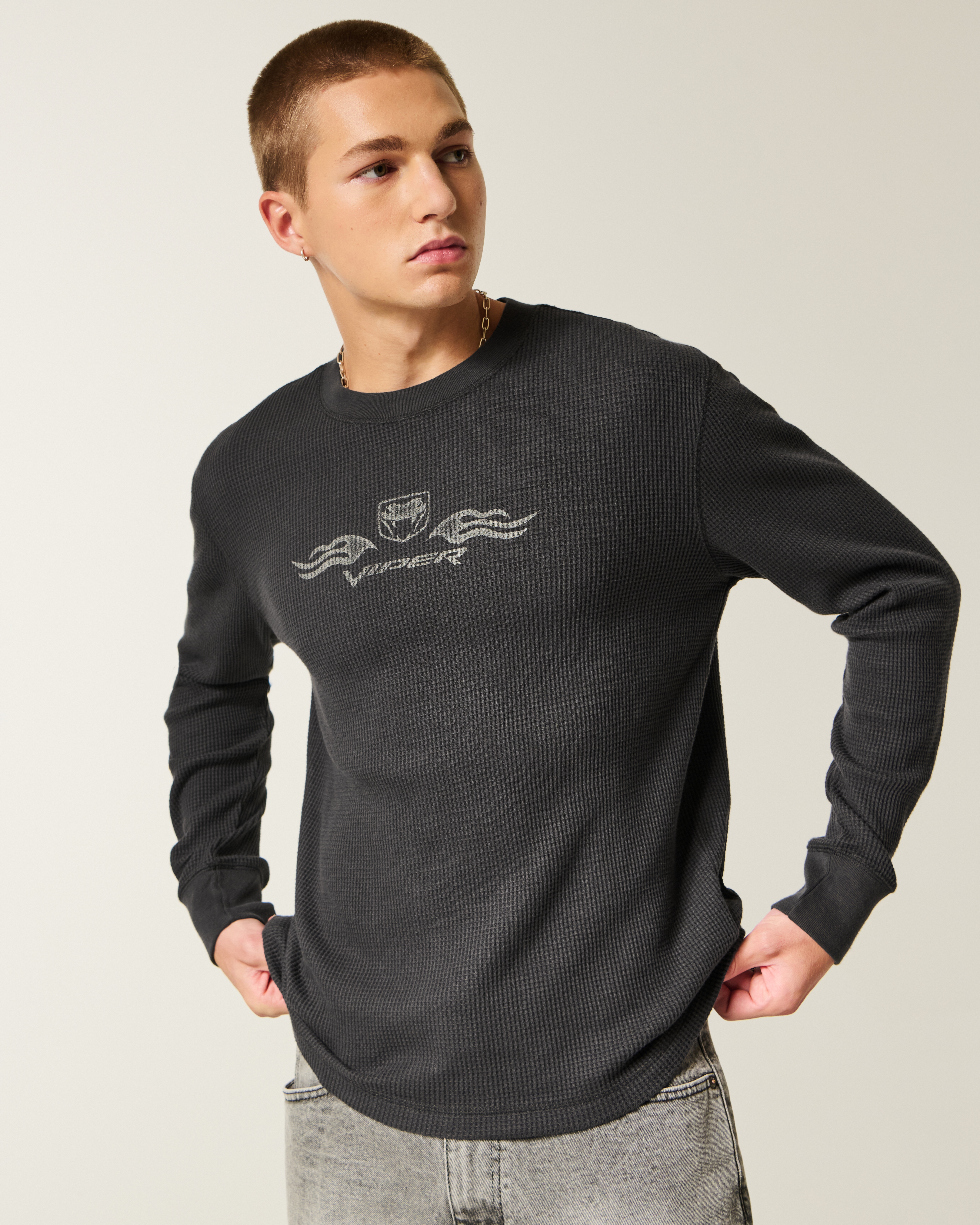 Мужские рубашки Hollister Thermal Dodge Viper Graphic Shirt — фото 2