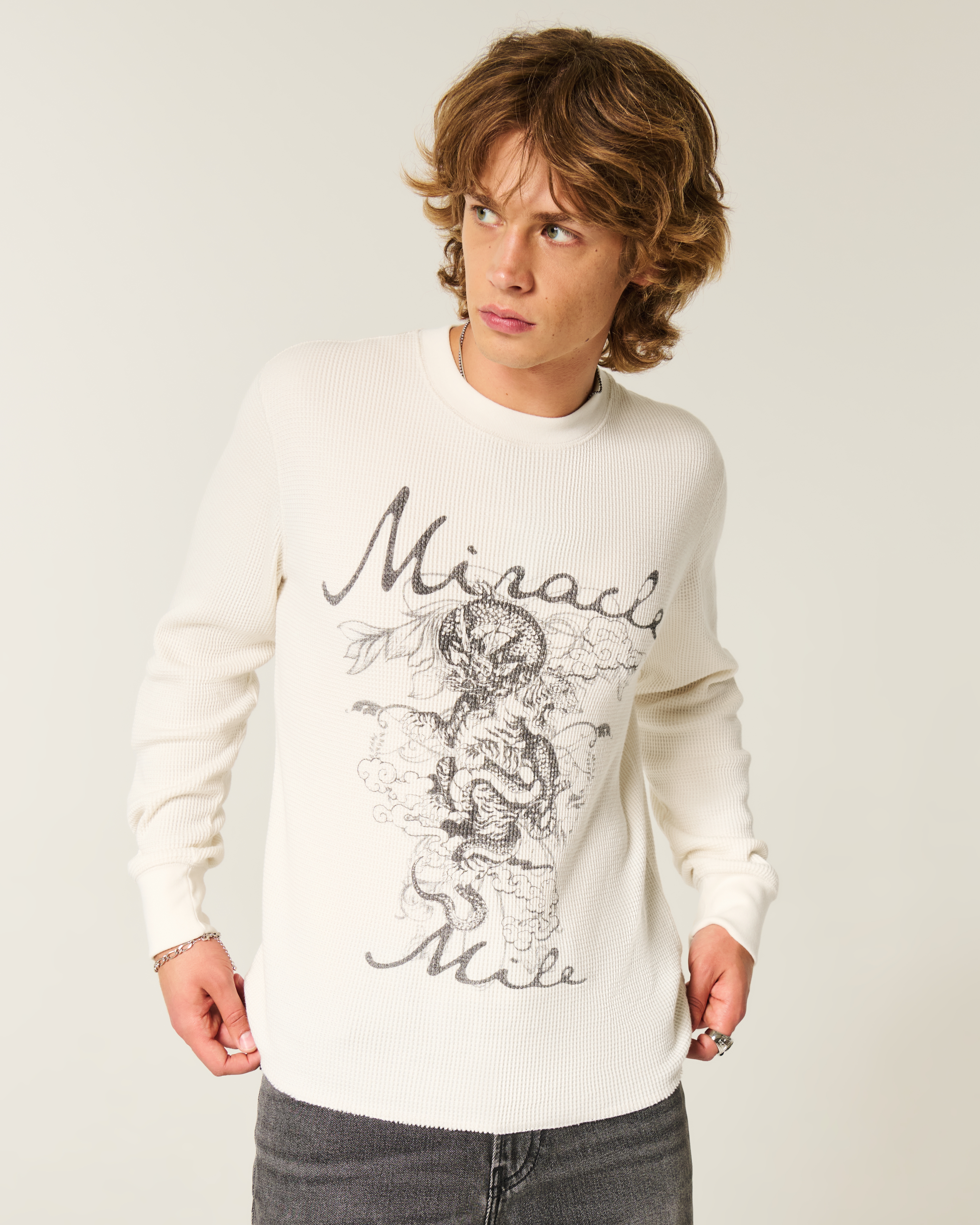 Мужские рубашки Hollister Miracle Mile Graphic Thermal Shirt — фото 2