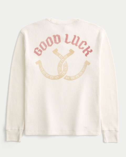 Мужские рубашки Hollister Good Luck Graphic Thermal Crew Shirt