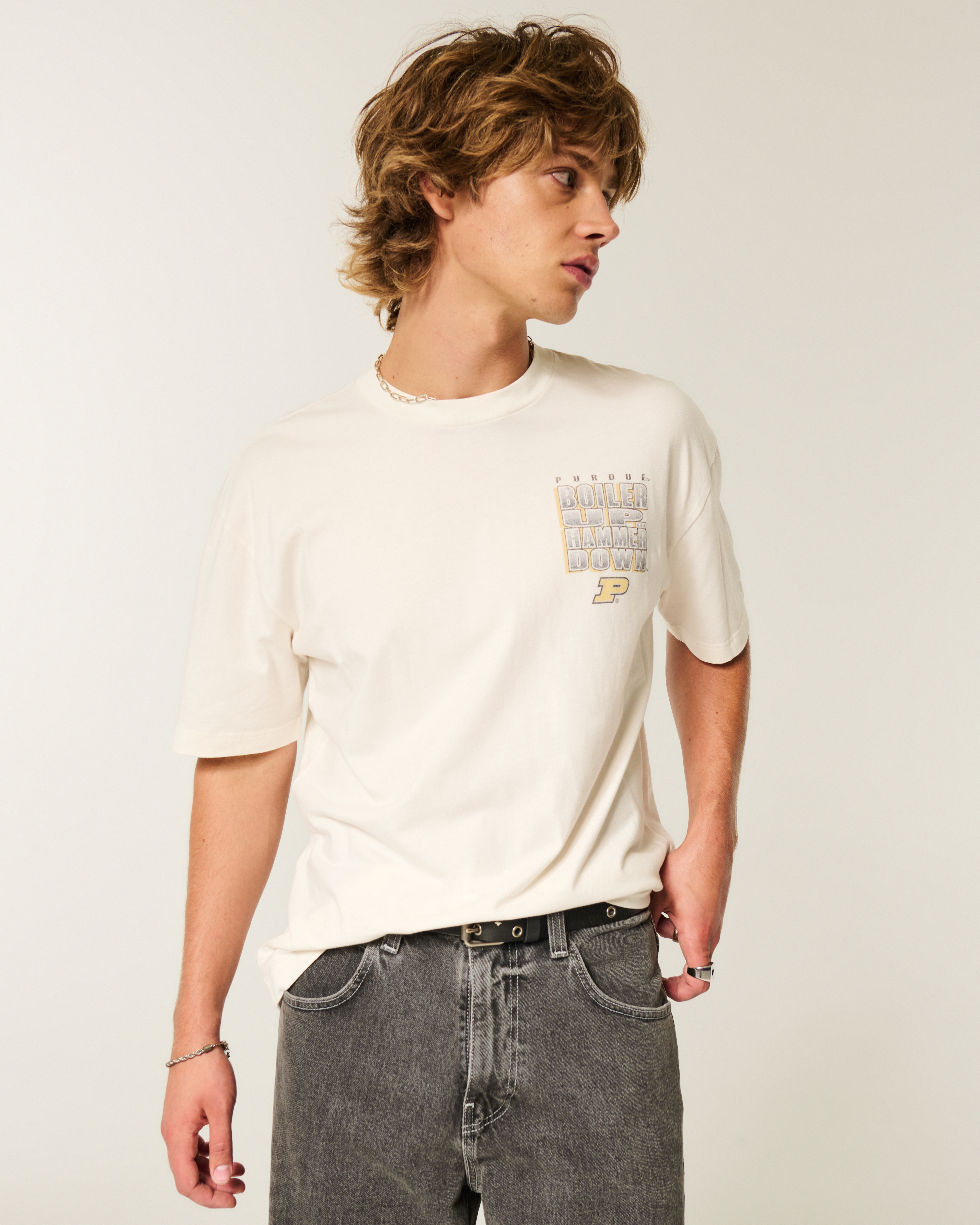 Мужские футболки Hollister Boxy The Ohio State University Buckeyes Graphic Pocket Tee — фото 2