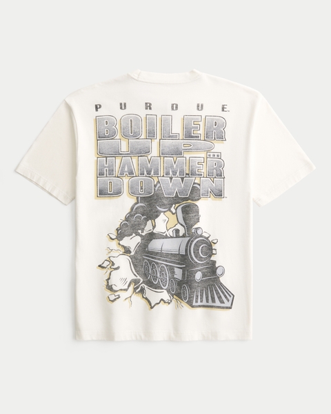 Мужские футболки Hollister Boxy The Ohio State University Buckeyes Graphic Pocket Tee