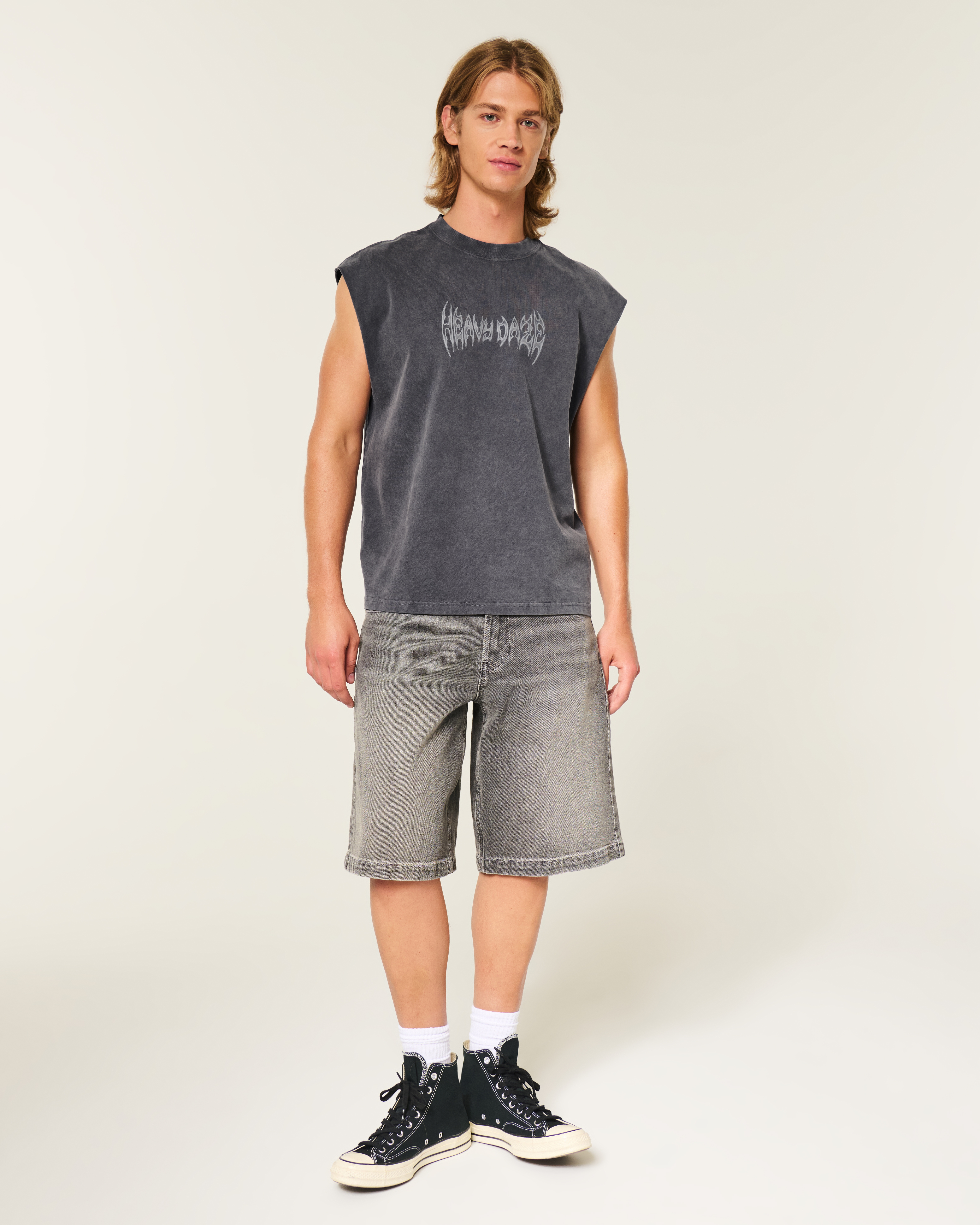 Мужские топы Hollister Boxy Heavyweight Graphic Cutoff Tank — фото 3