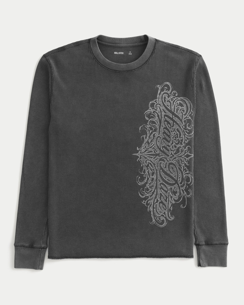 Мужские рубашки Hollister Y2K Graphic Thermal Crew Shirt