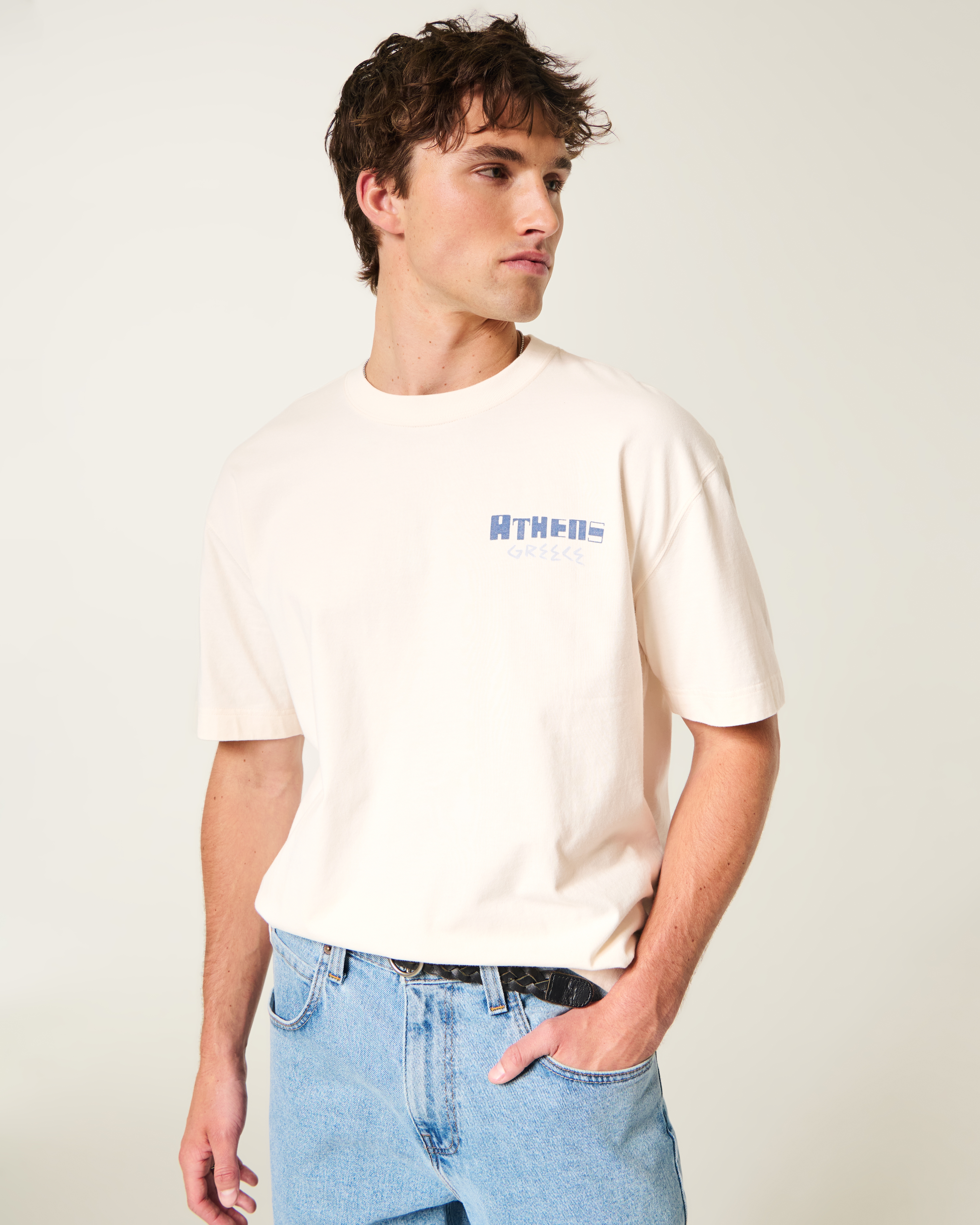 Мужские футболки Hollister Boxy Heavyweight València Spain Graphic Tee — фото 2
