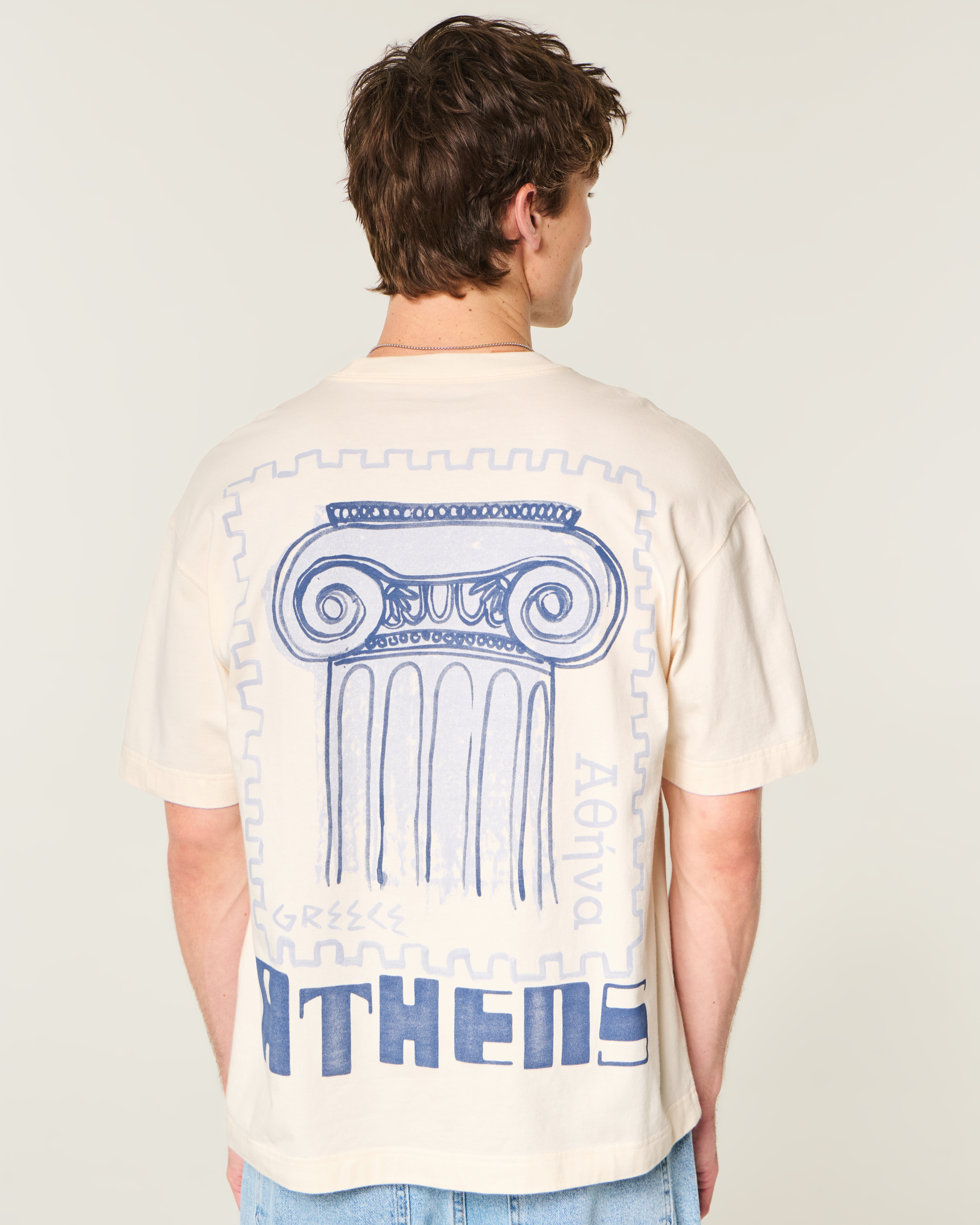 Мужские футболки Hollister Boxy Heavyweight València Spain Graphic Tee — фото 3