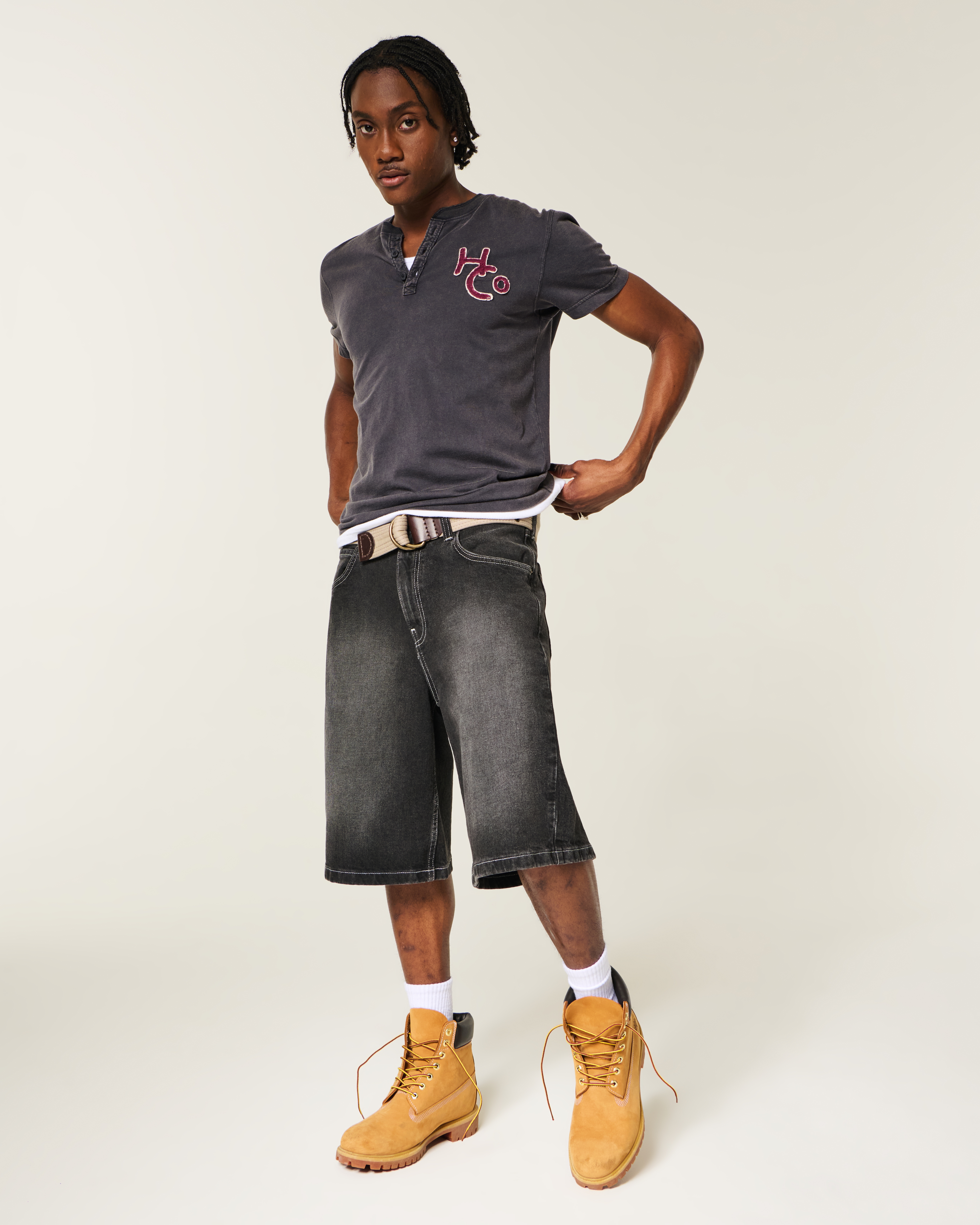 Женские брюки Hollister Short-Sleeve Icon Henley — фото 3